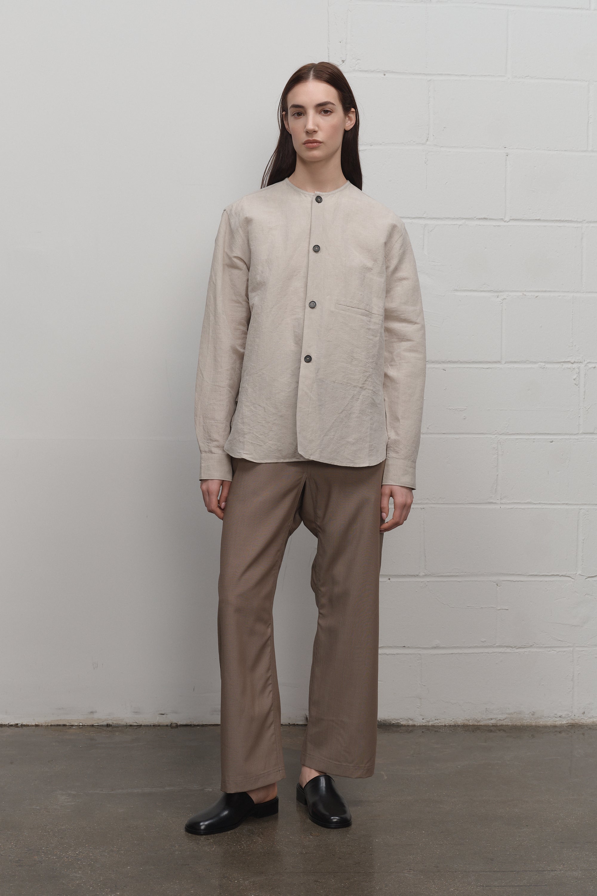 Barna Henley Shirt in Beige Beige / EU 36