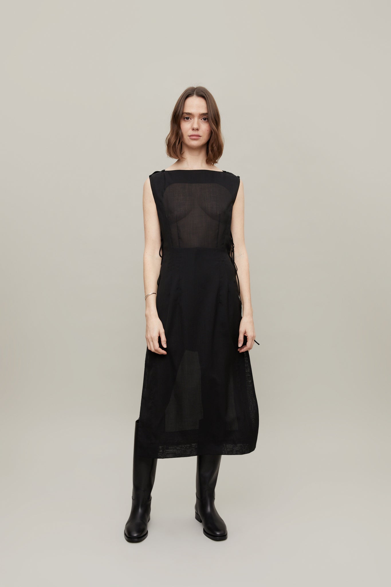 Elizabeth Vest Dress in Black Black / M Elizabeth Vest Dress in Black Black / M
