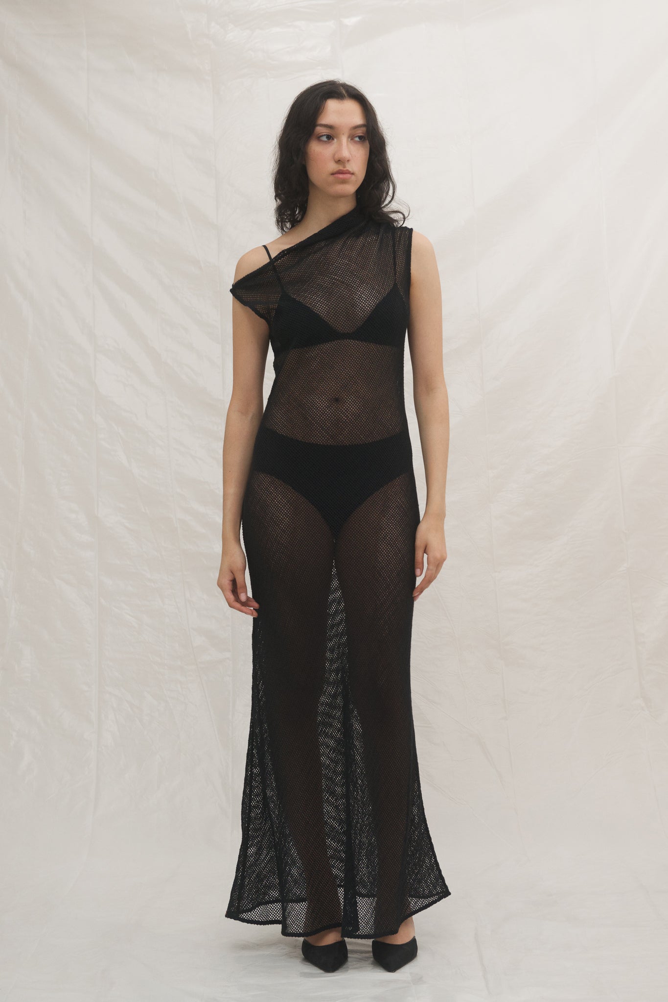 Rio Cotton Open Mesh Dress in Black L'ENSEMBLE Rio Cotton Open Mesh Dress in Black L'ENSEMBLE