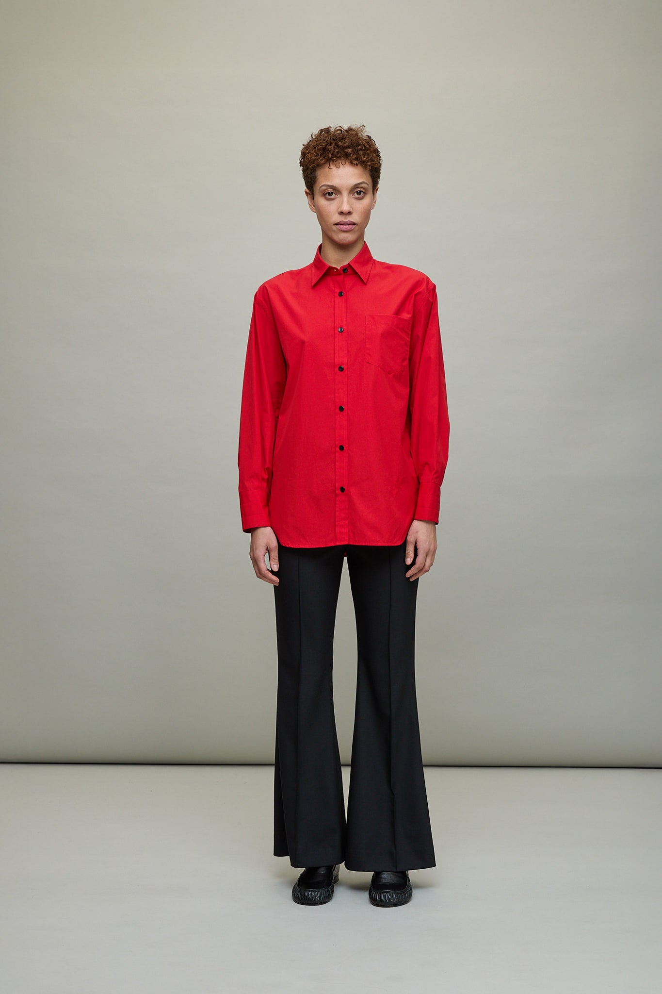 Oversized Tunic Shirt in Red Apple Red Apple / L Oversized Tunic Shirt in Red Apple Red Apple / L