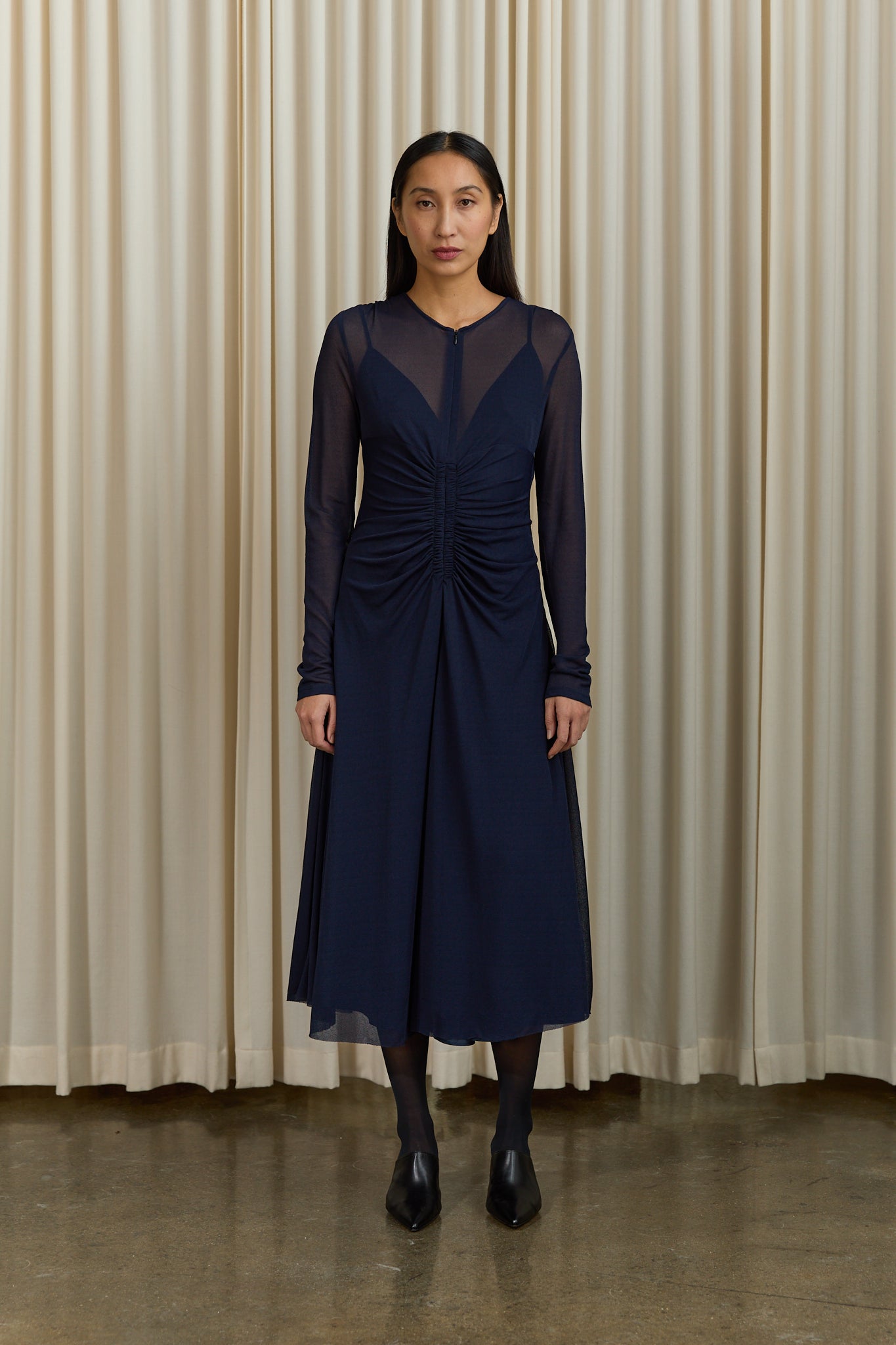 Kerstin Dress in Navy Crepe Jersey L'ENSEMBLE Kerstin Dress in Navy Crepe Jersey L'ENSEMBLE