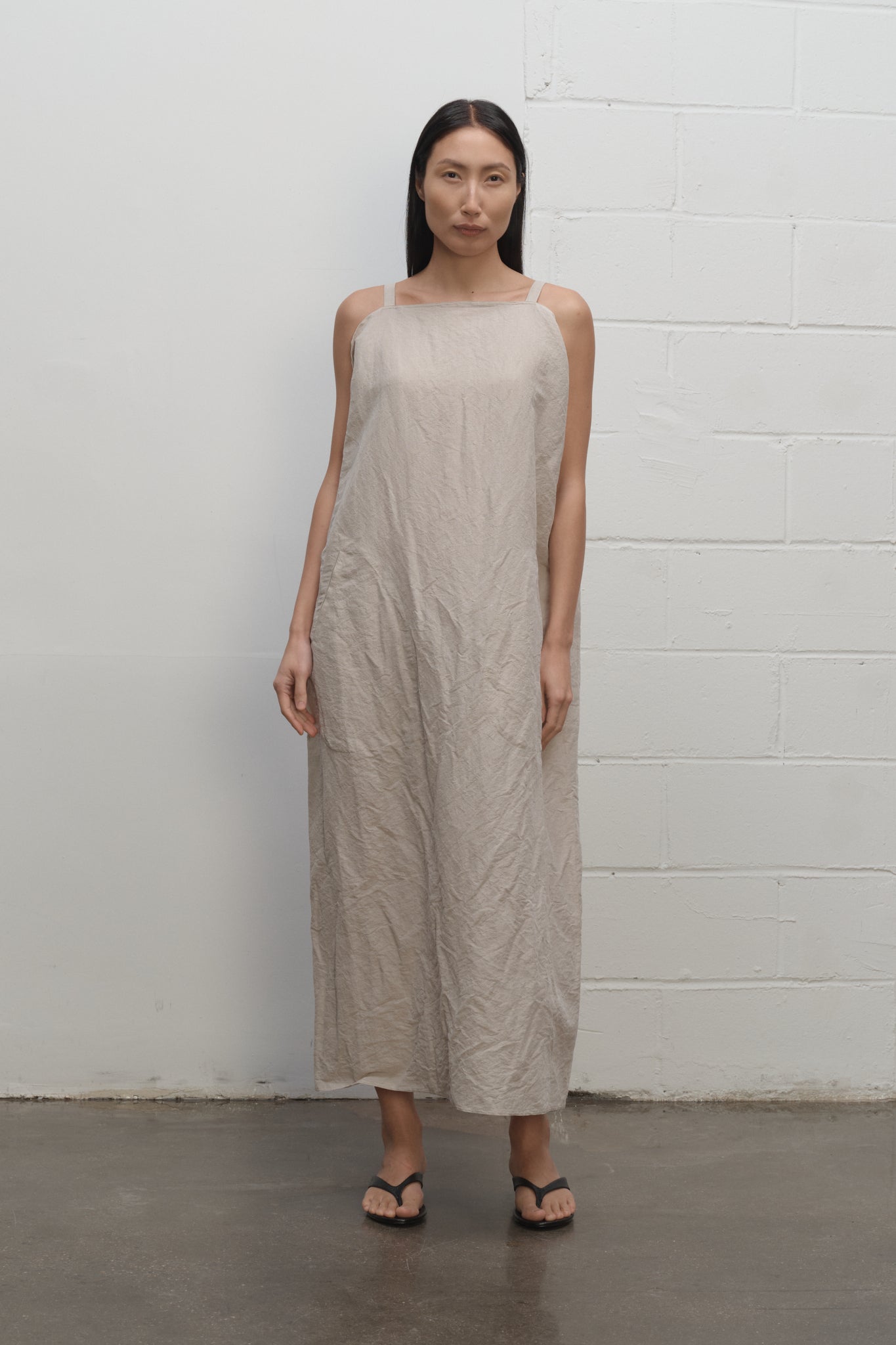beige strappy dress Elina Strap Dress