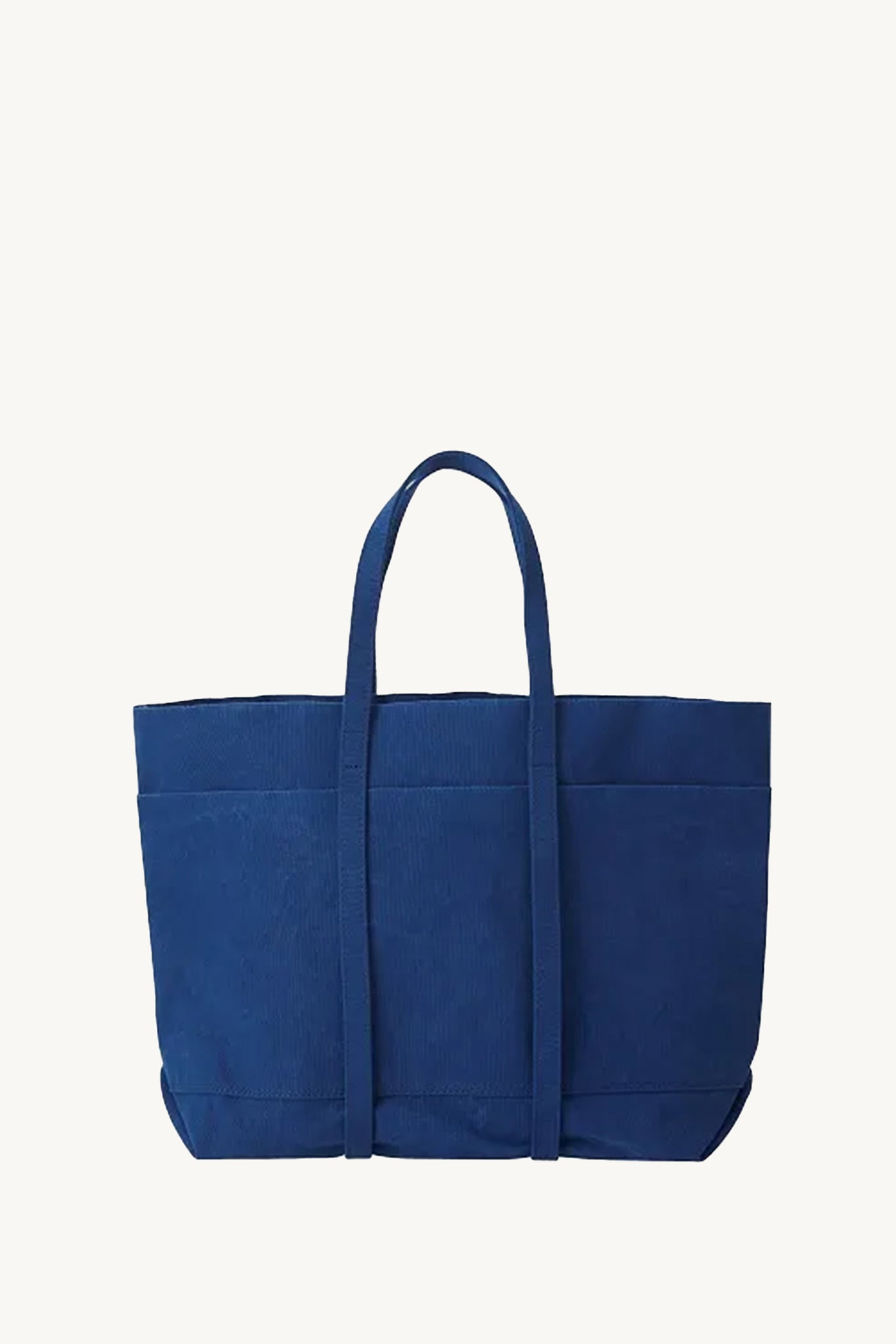 Washed Canvas Six Pockets Tote Medium in Blue