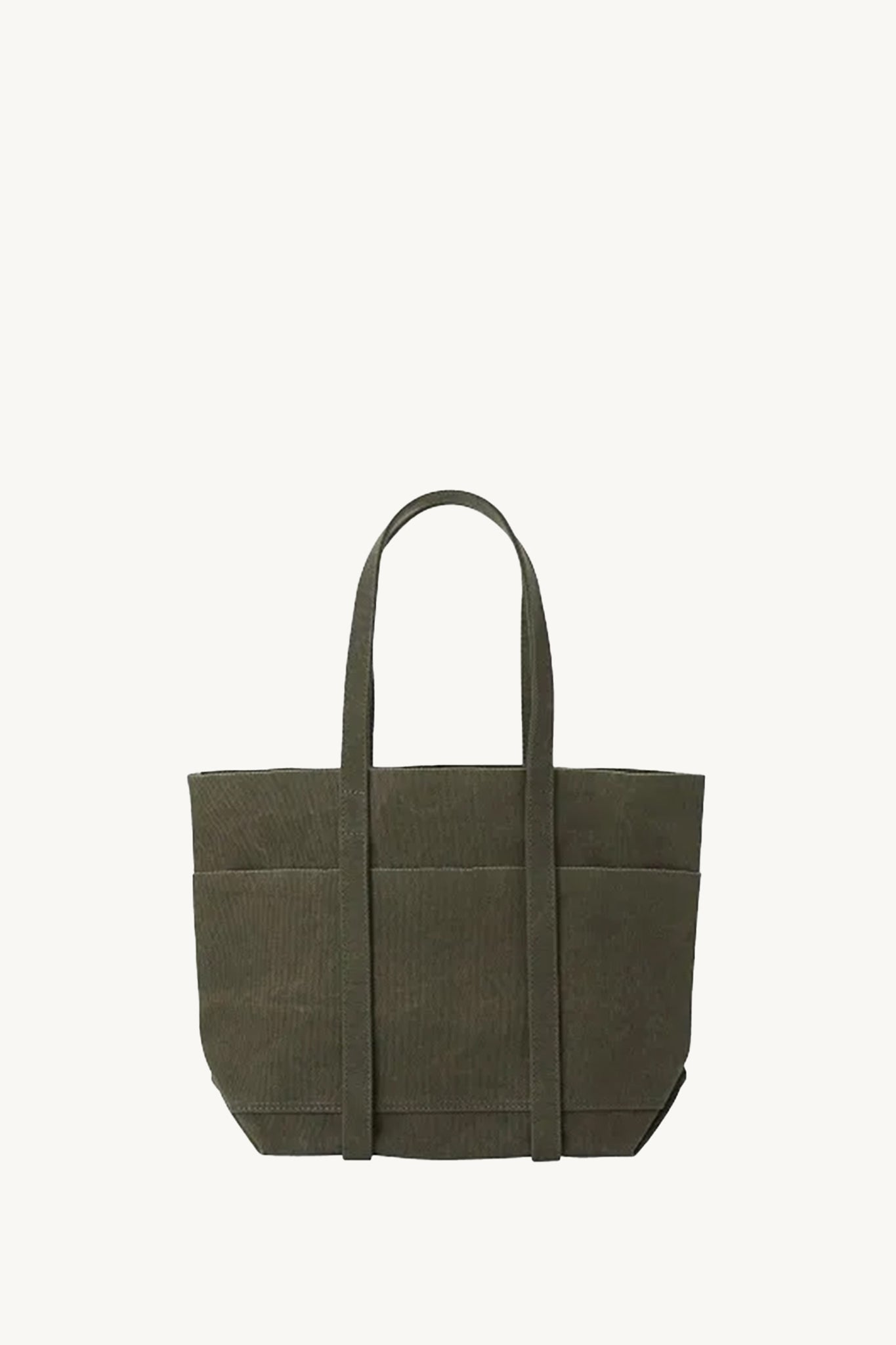 Washed Canvas Six Pockets Tote Small in Green