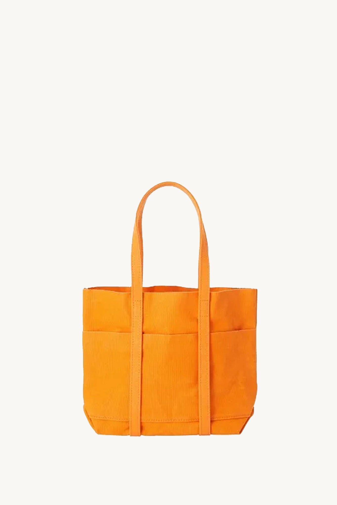 Washed Canvas Six Pockets Tote Small in Orange
