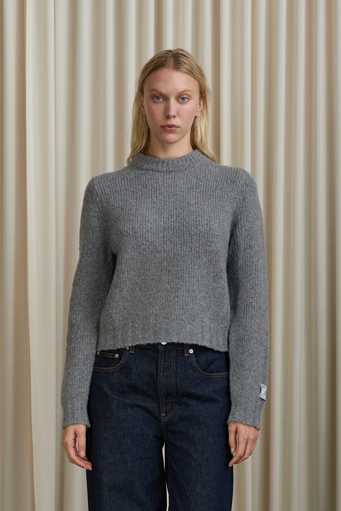 David Crew Neck Sweater in Grey