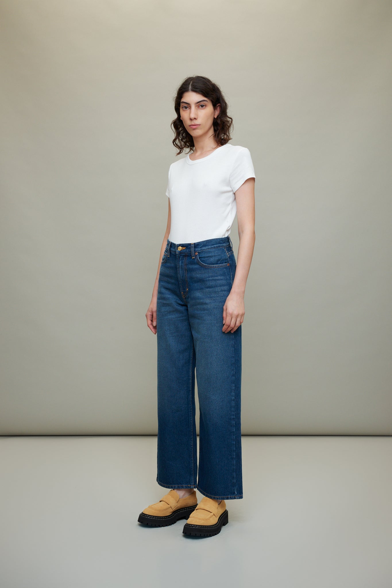 Elissa High Wide Jeans in Cate Wash