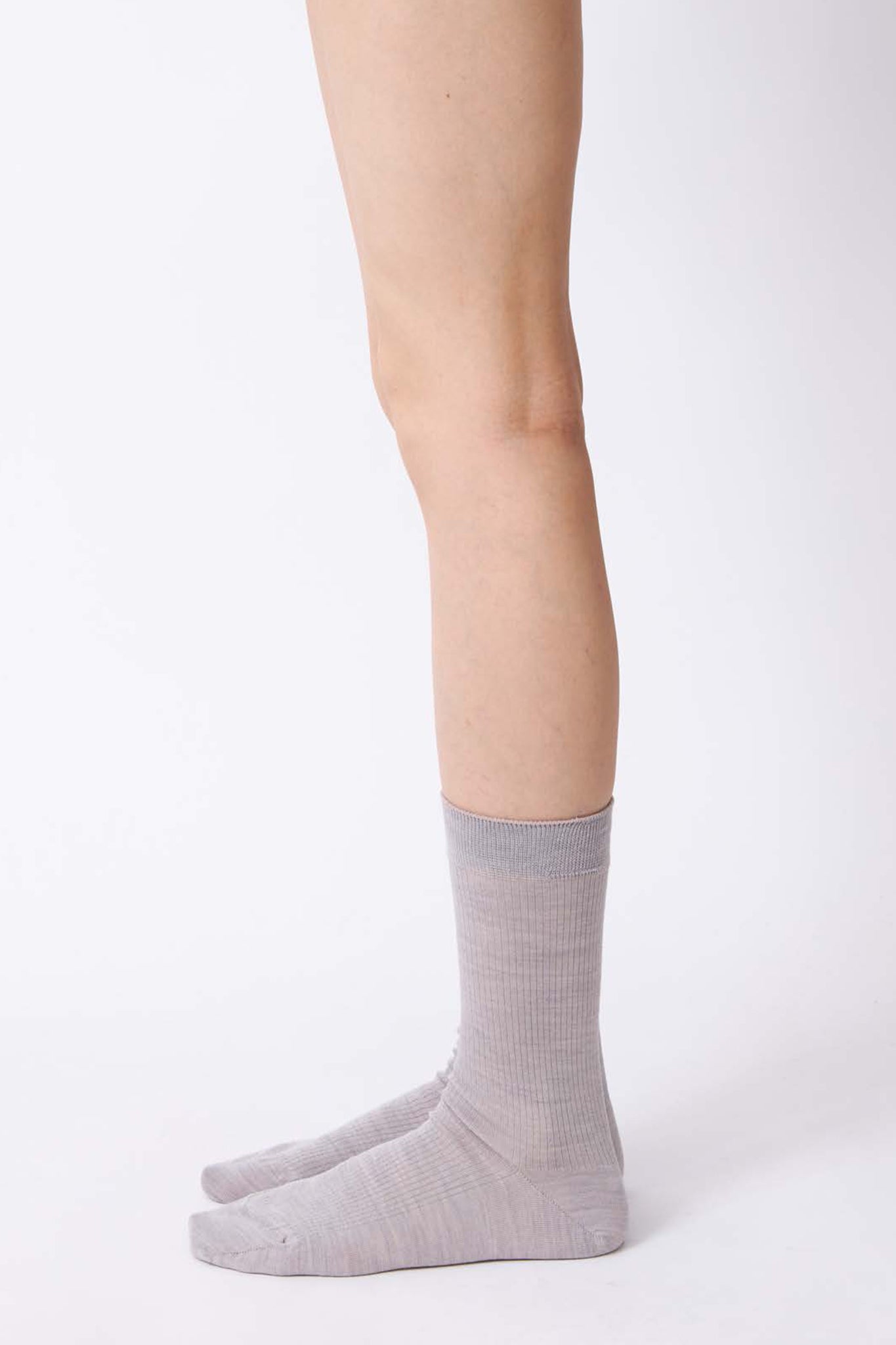 Basic Ribbed Socks in Grey Beige