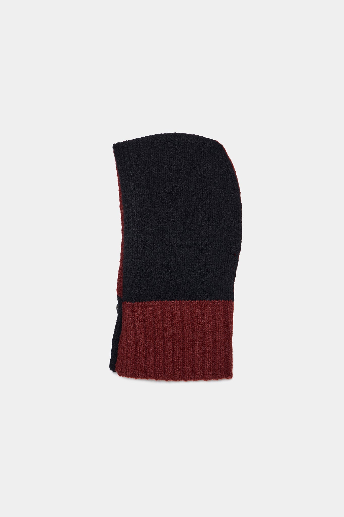 Bi-Color Cashmere Balaclava in Black
