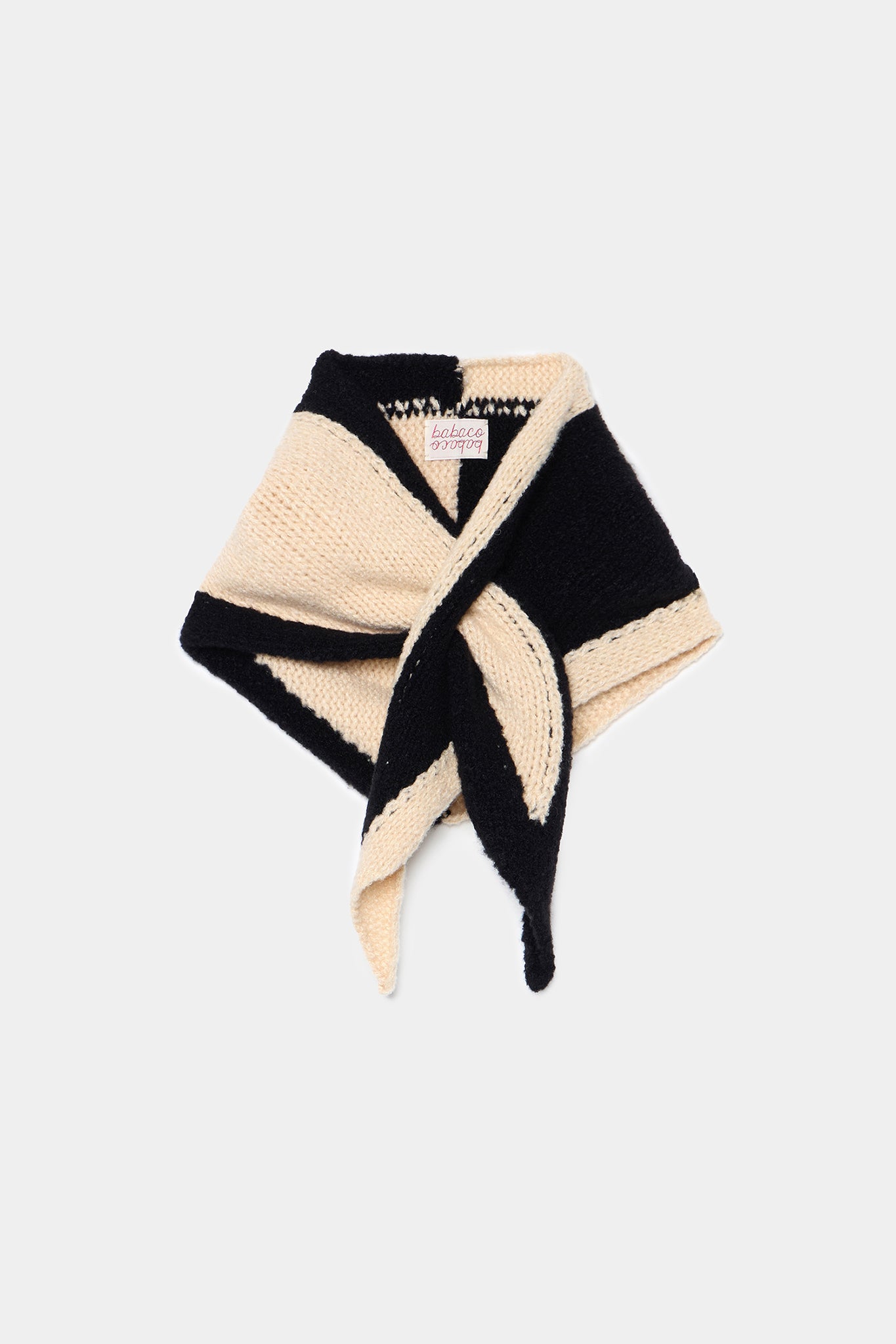 Bi-Color Triangle Scarf in Off-White