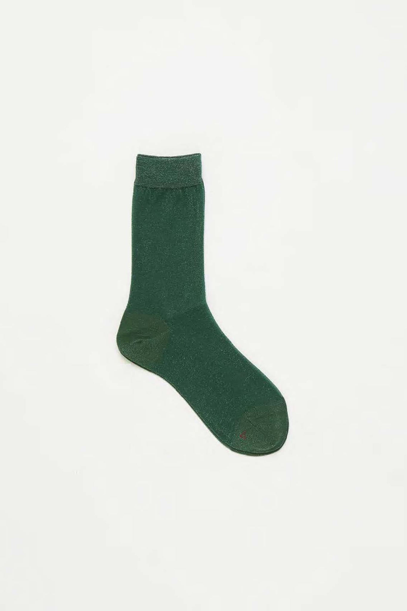 Sheer Lurex Socks in Dark Green