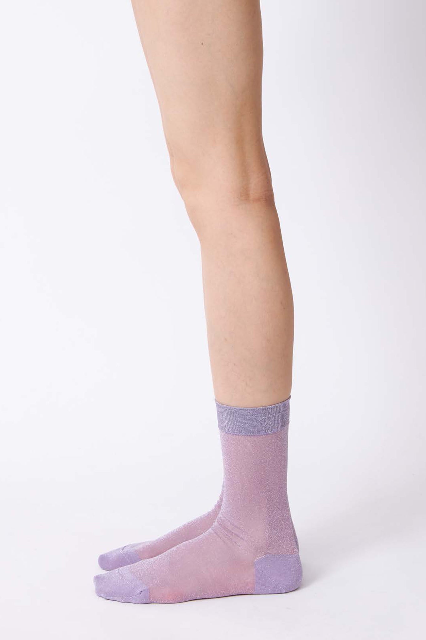 Sheer Lurex Socks in Lavender