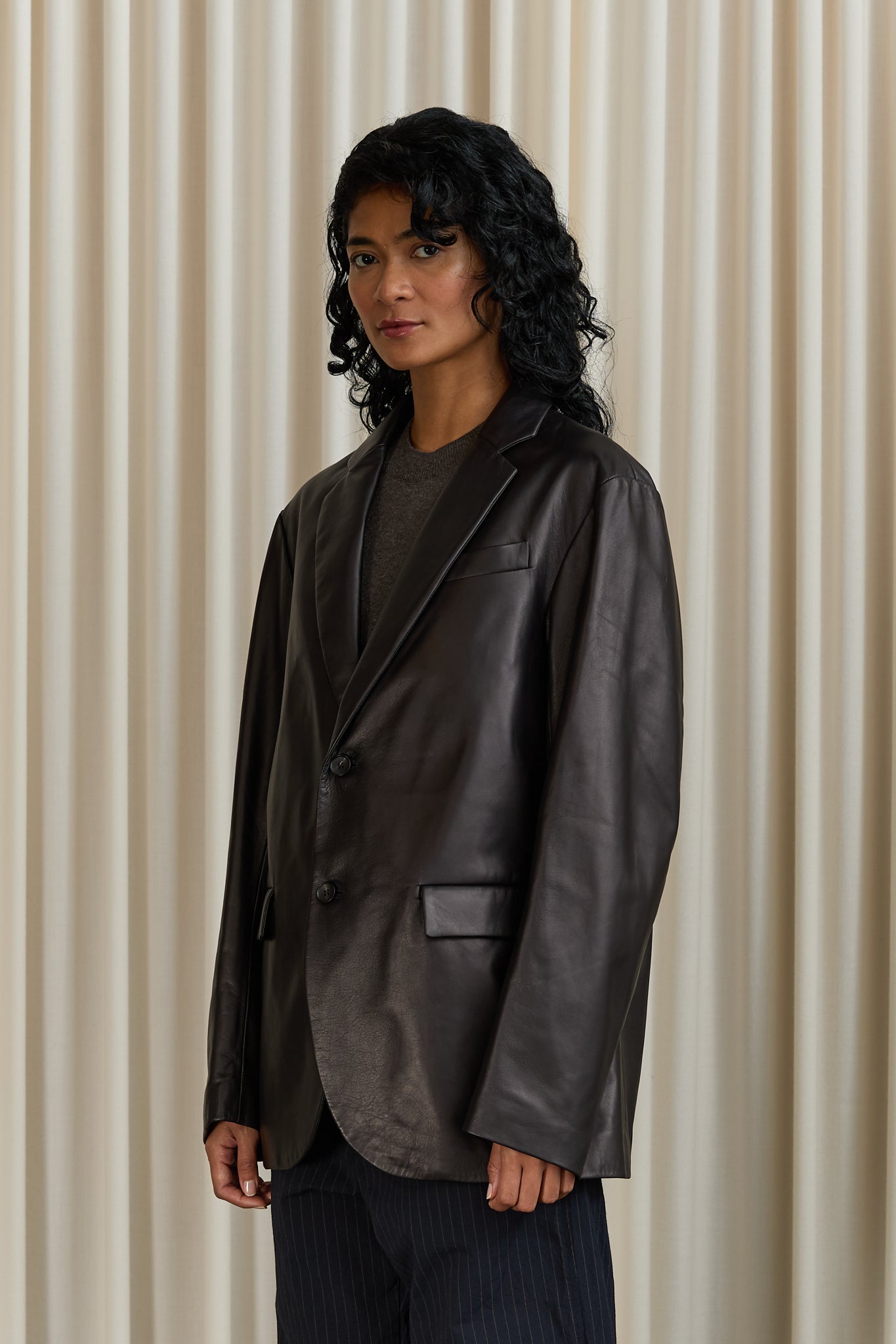 Leather Tobi Jacket in Black