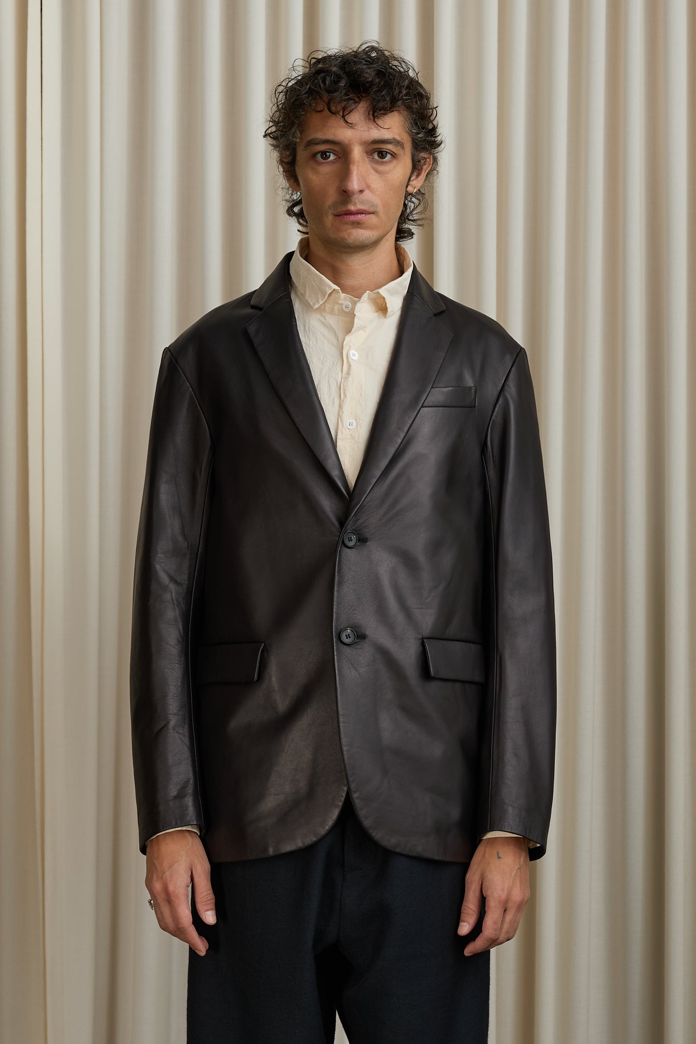 Leather Tobi Jacket in Black