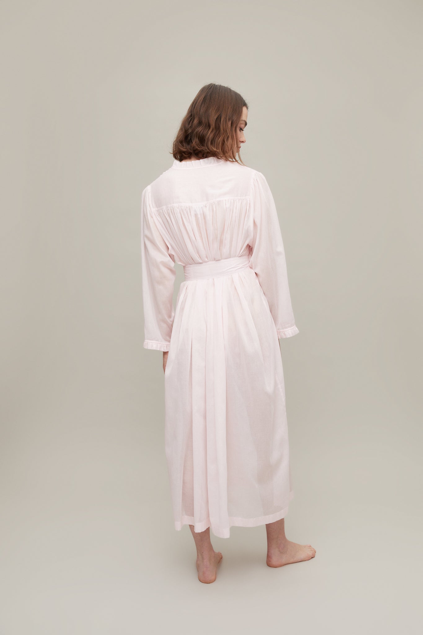 Celeste Négligée Long Robe in Rosé