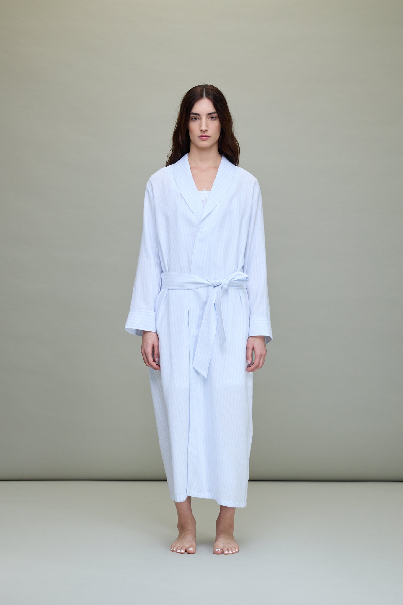 Josie Long Robe in Blue/White