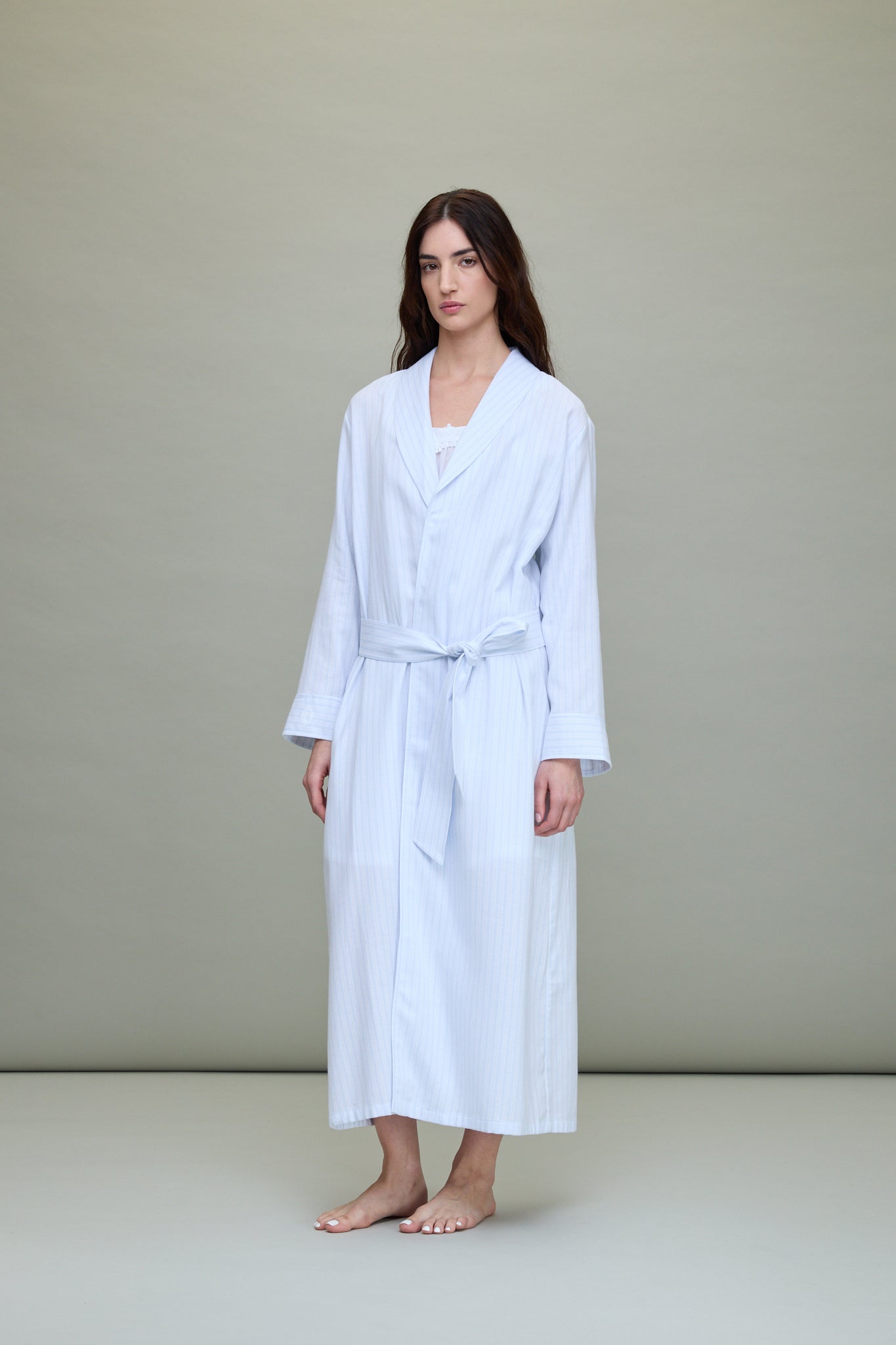 Josie Long Robe in Blue/White