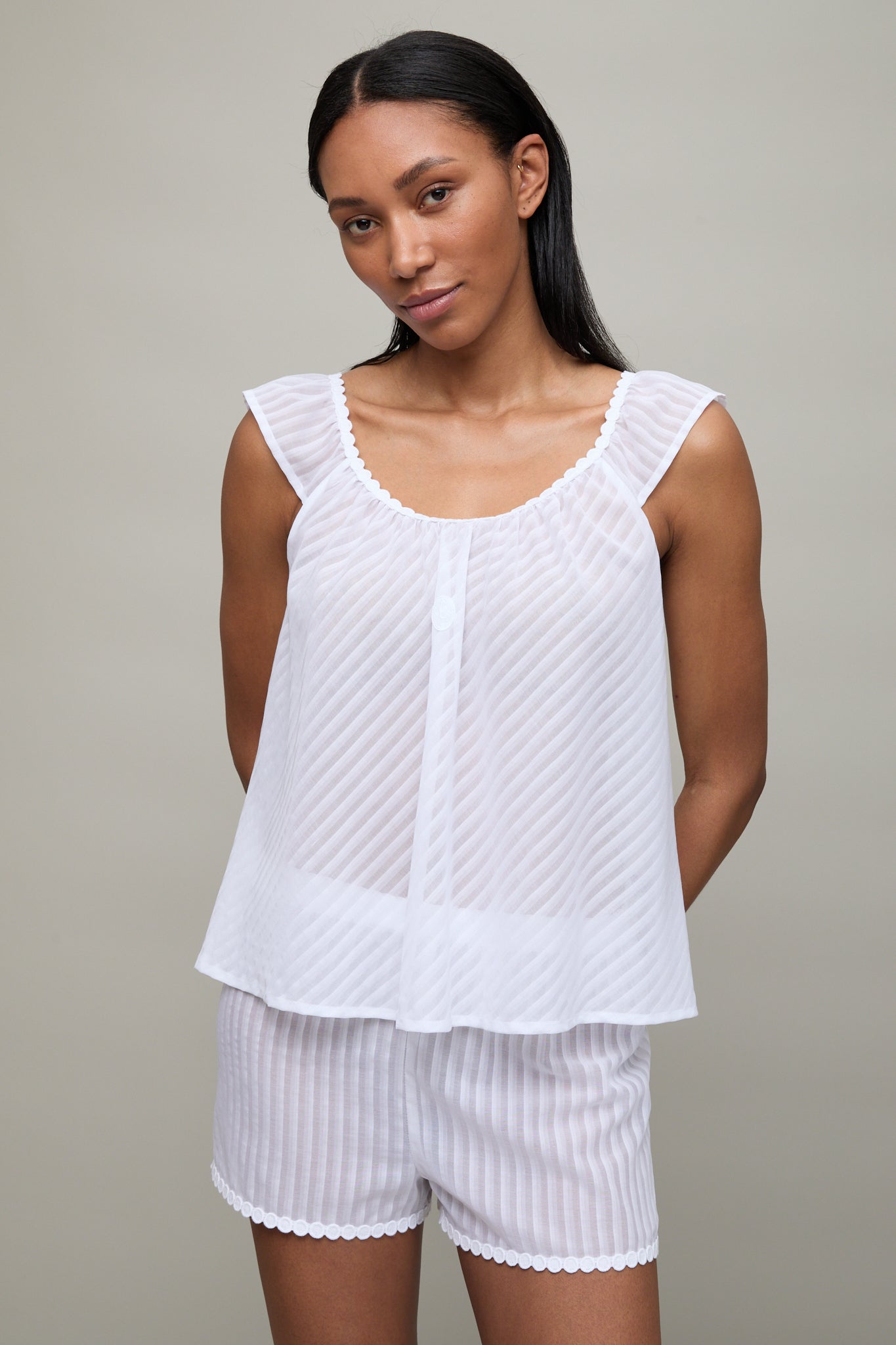 Shadow Shorty Set in White