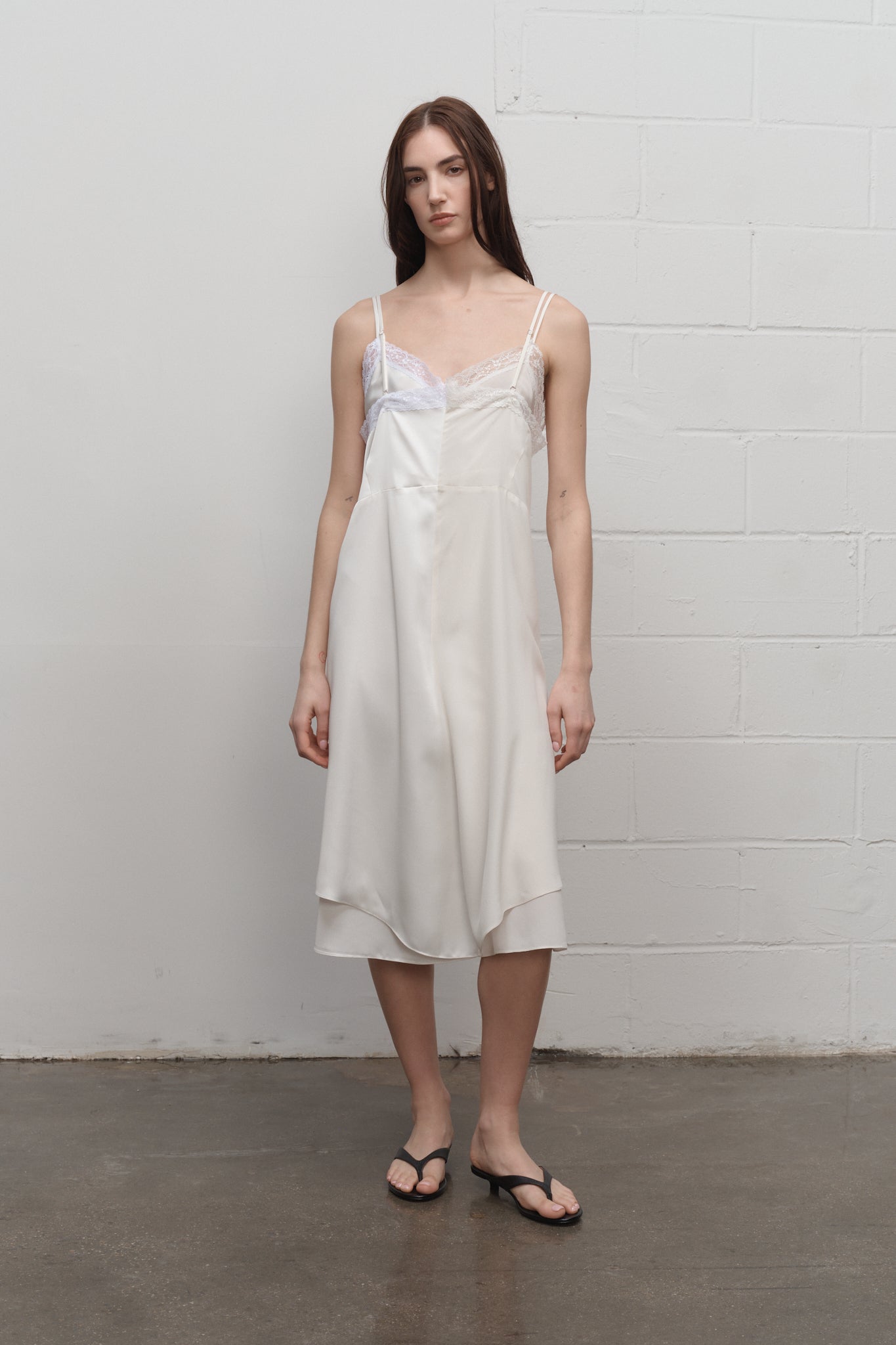 off white silk slip dress Virginia - White Silk Slip Dress