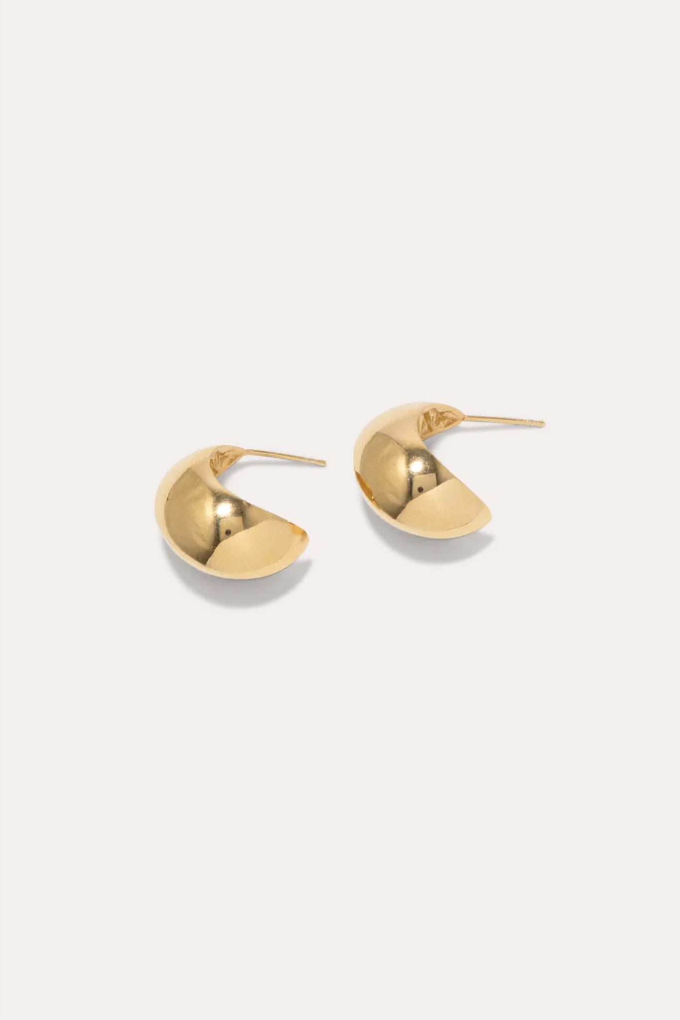 R2106 Curve Recycled Silver 18ct Gold Plated Earrings