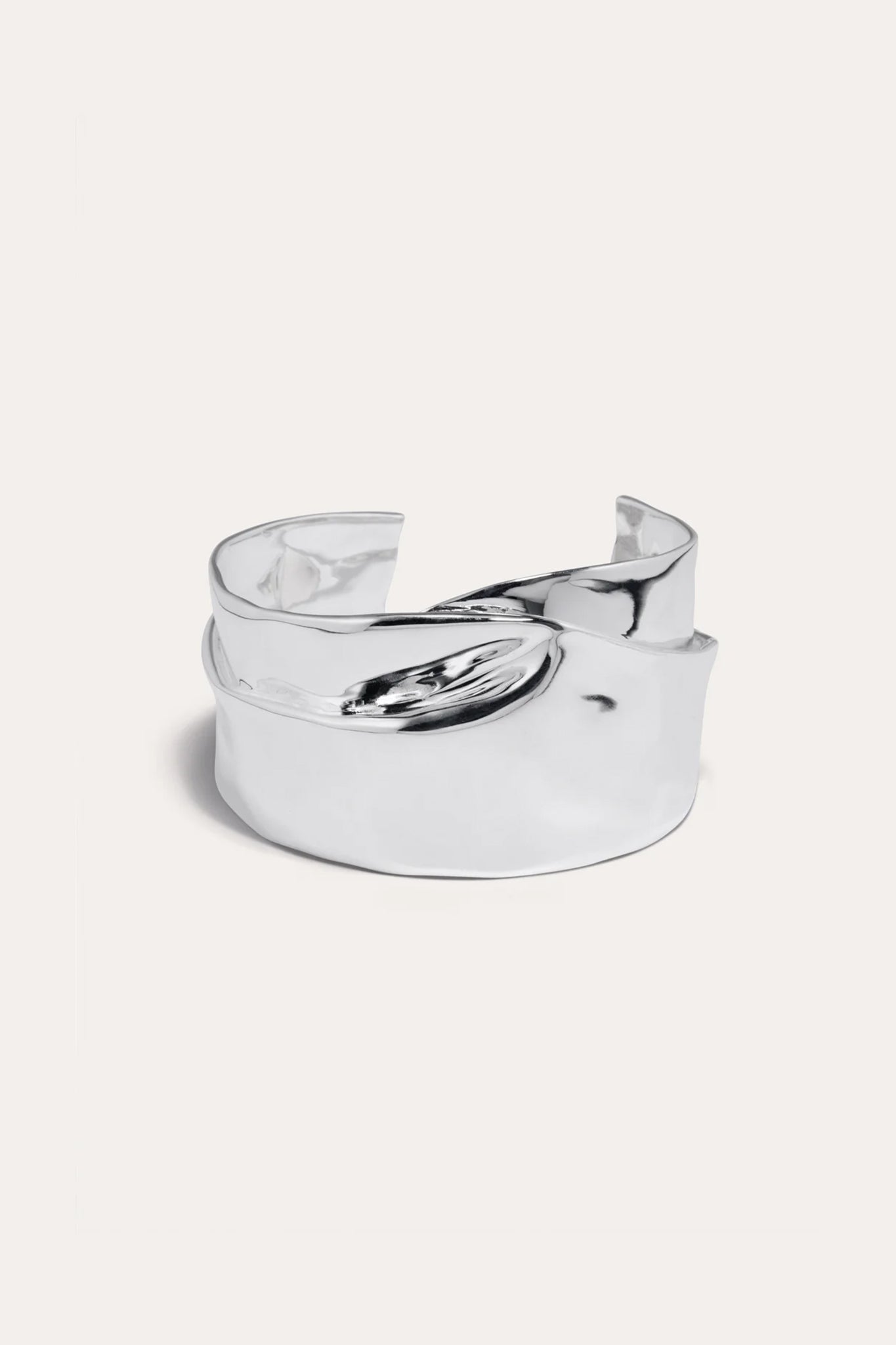 R2218_S Soggy Envelope Silver Plated Cuff