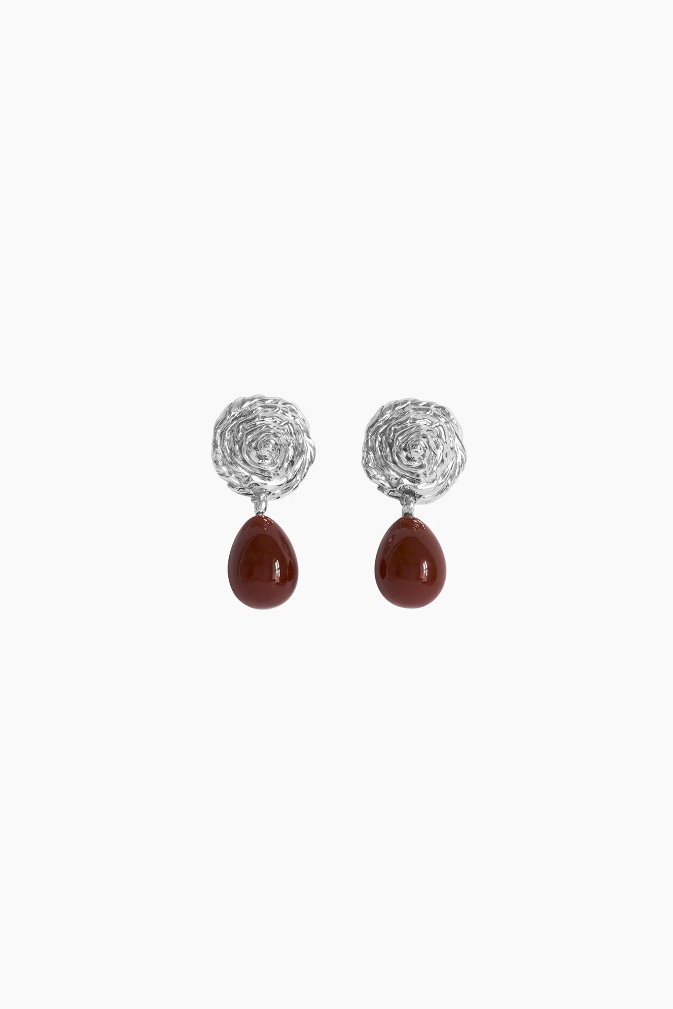 Breton Carnelian Earrings in Silver