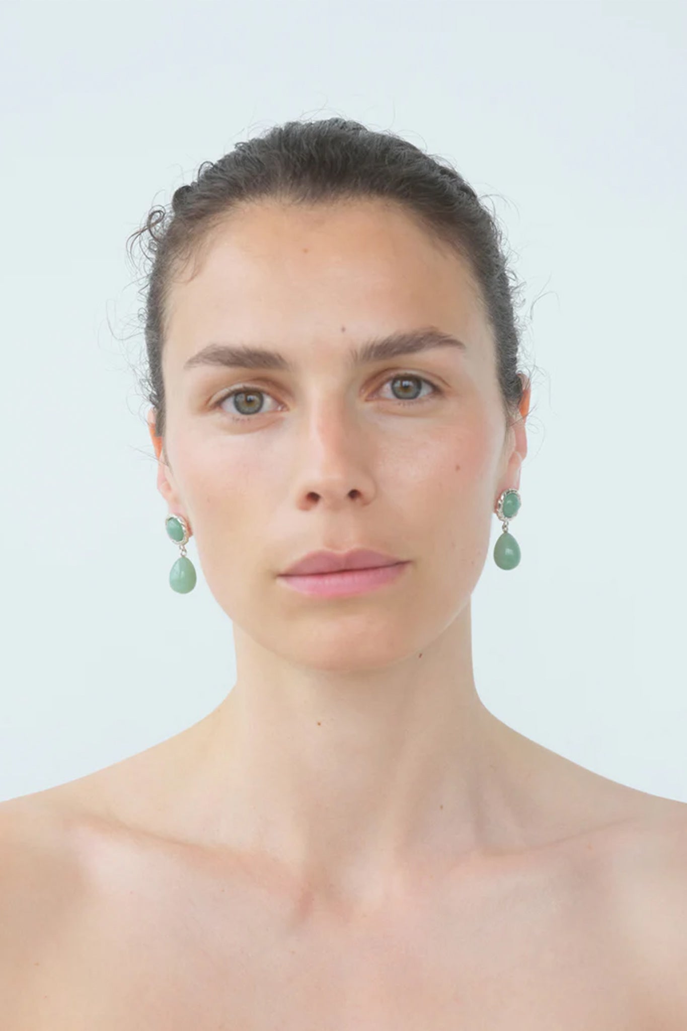 Emma Aventurine Earrings in Silver