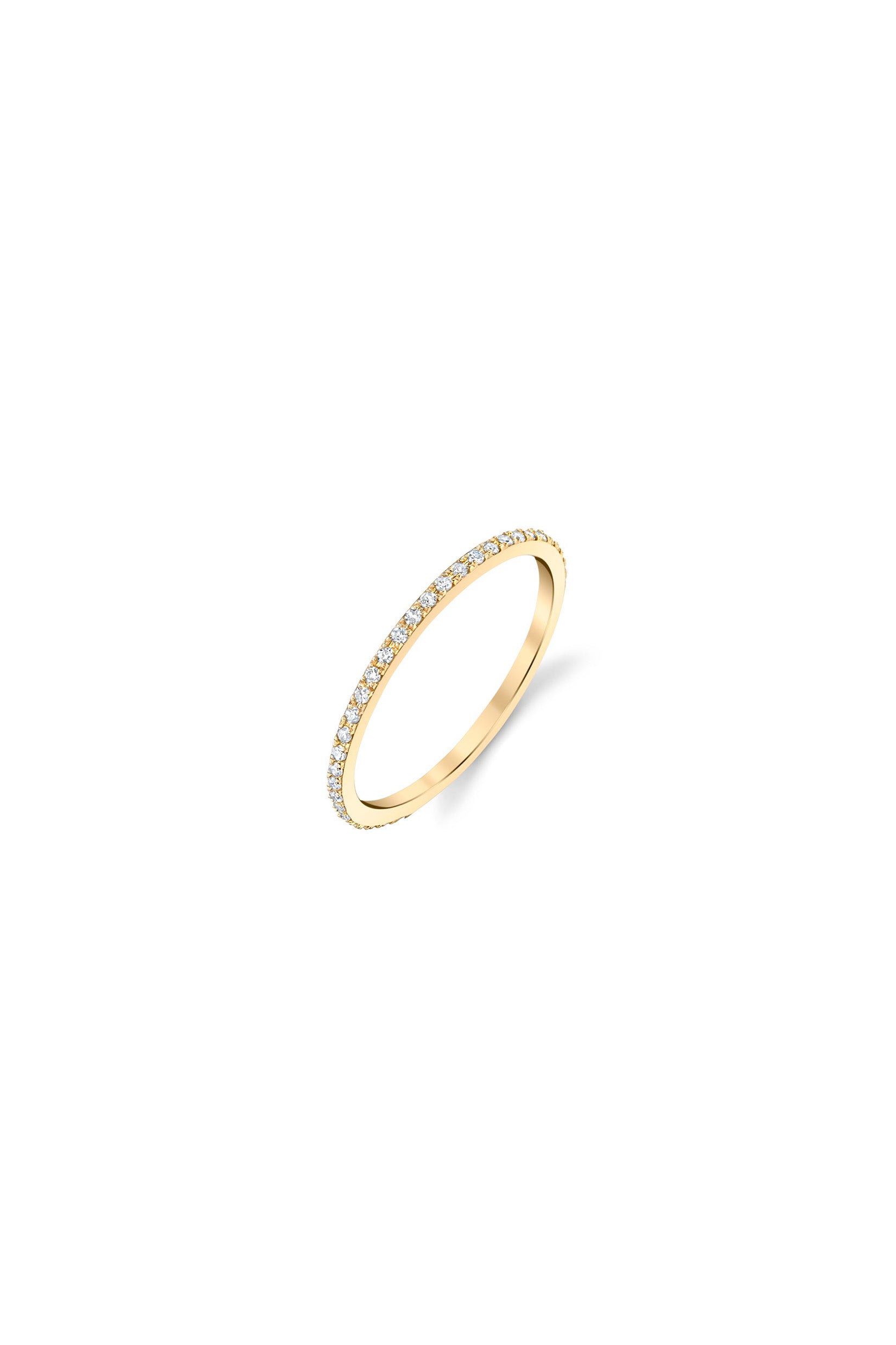 Axis Ring with White Pavé Diamond in 14K Yellow Gold