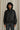 No. 216 Leather Hooded Zipper Jacket in Black