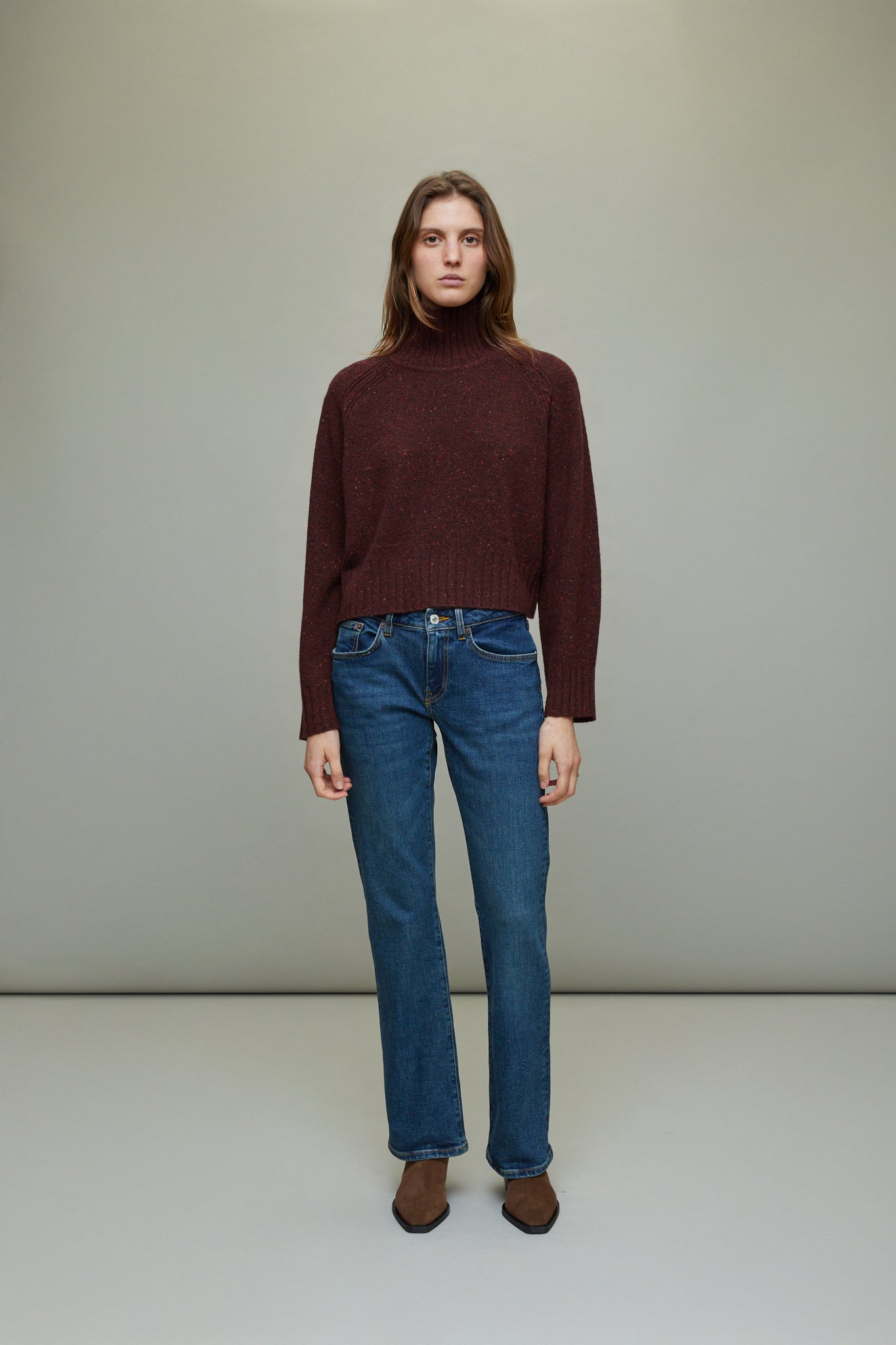 Cropped Turtleneck in Recycled Cashmere