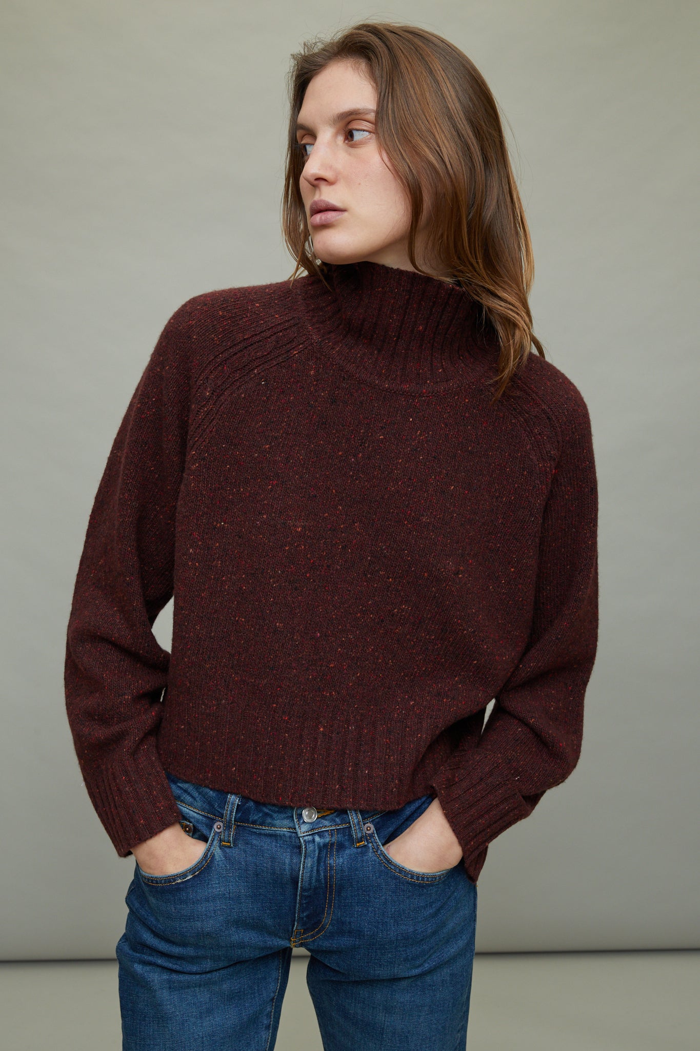 Cropped Turtleneck in Recycled Cashmere