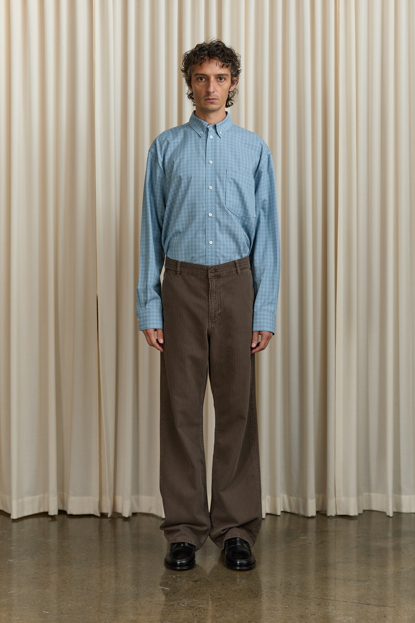 Genua Trouser in Brown Herringbone