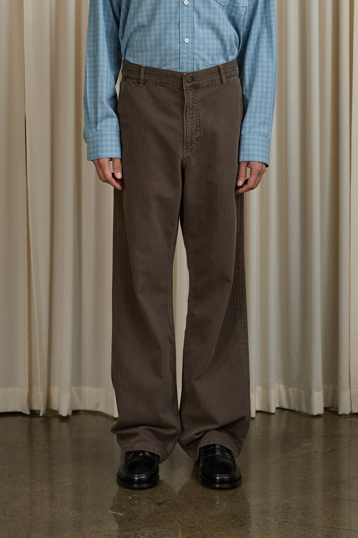 Genua Trouser in Brown Herringbone