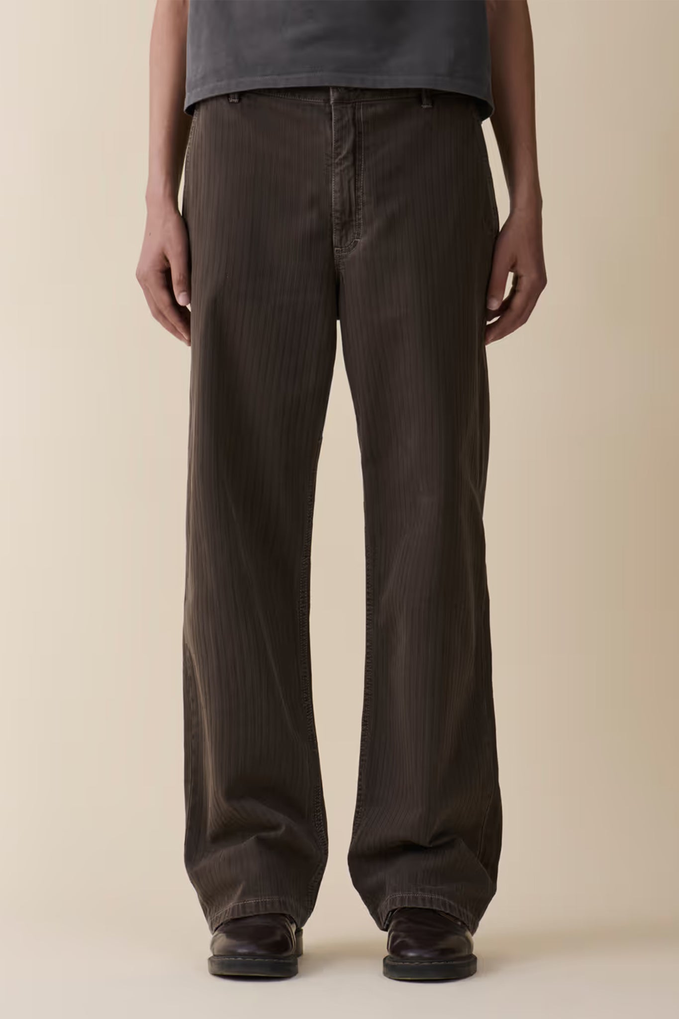 Genua Trouser in Brown Herringbone