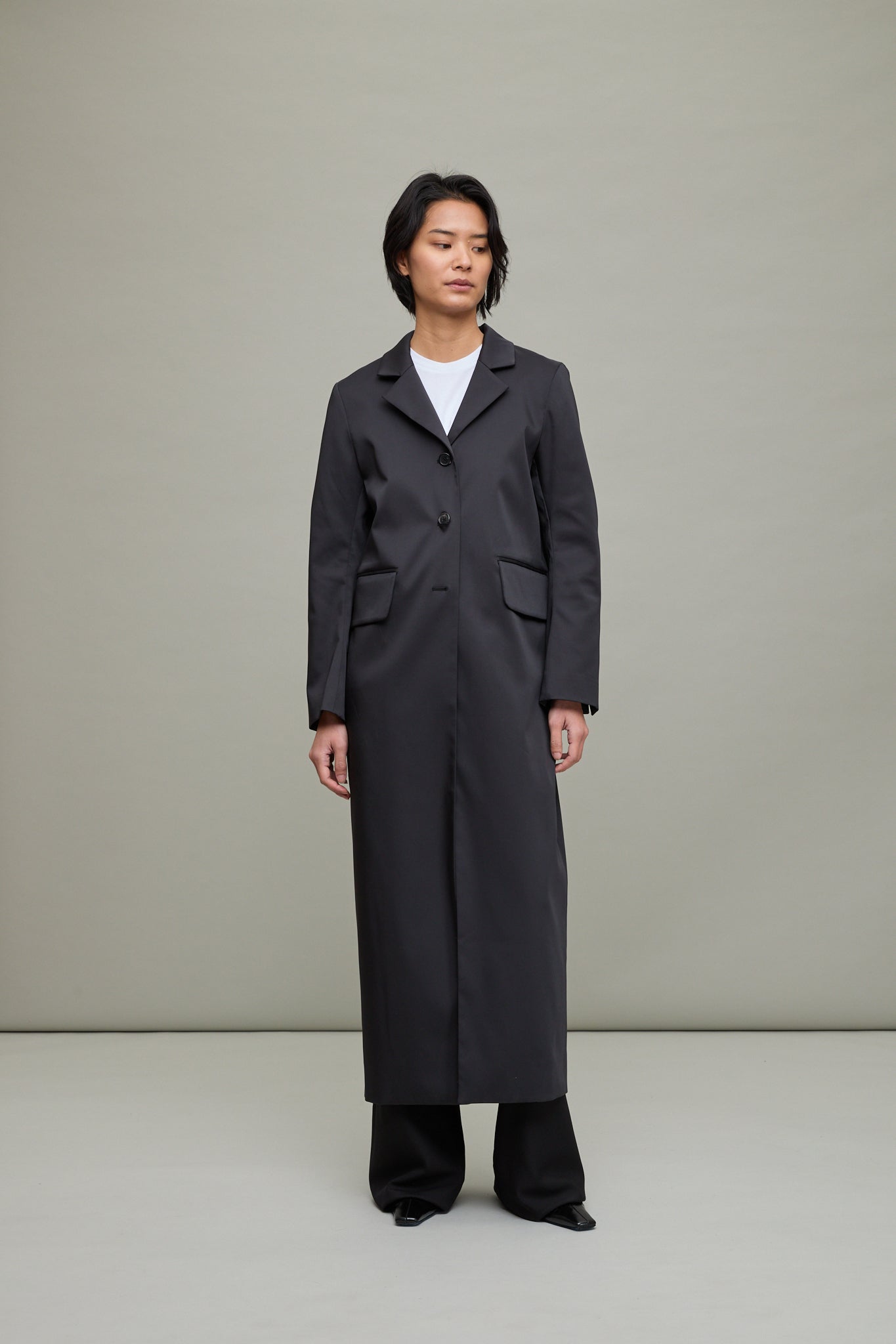 Alexa Coat in Black Summer Mikado