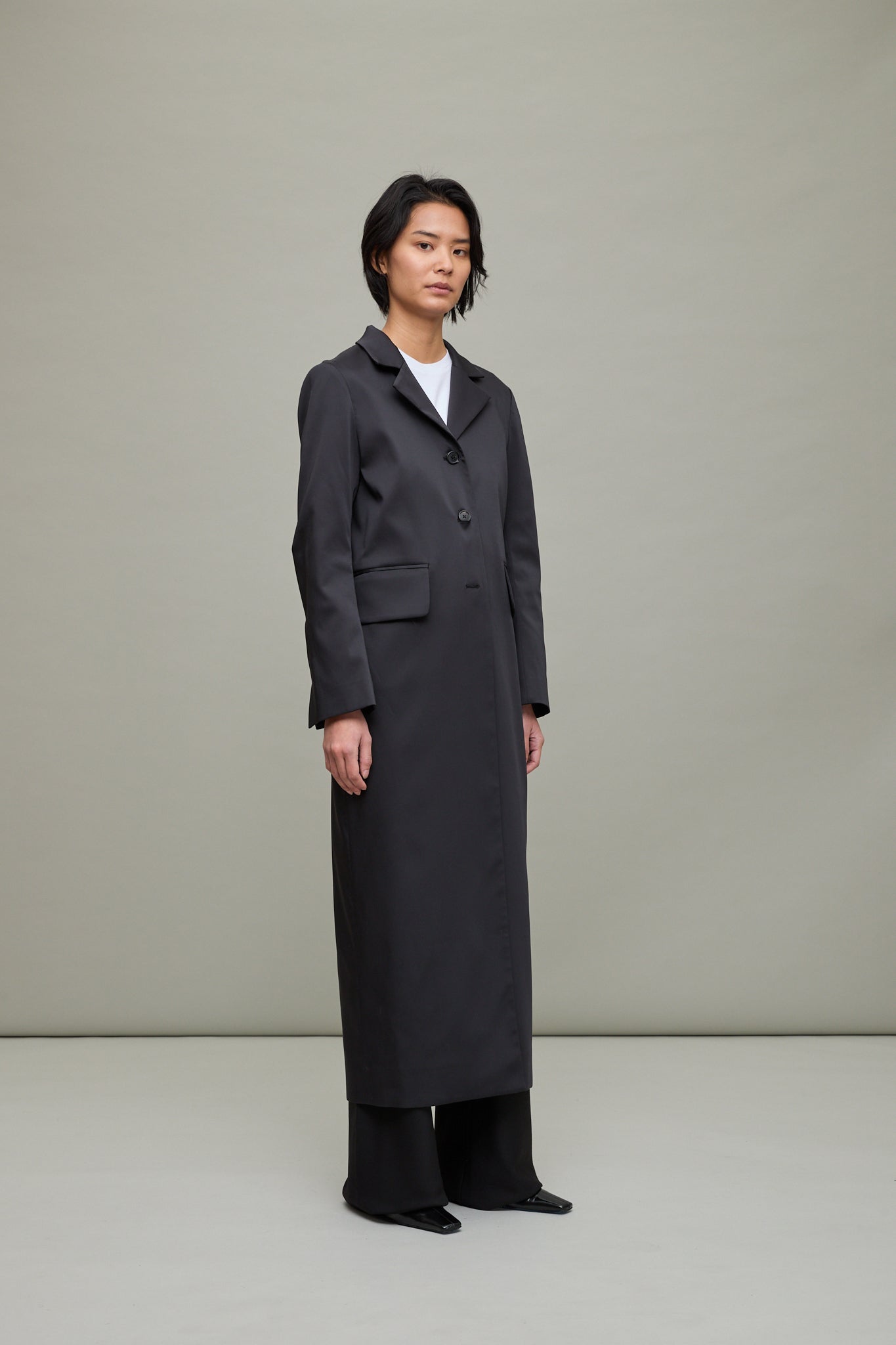 Alexa Coat in Black Summer Mikado