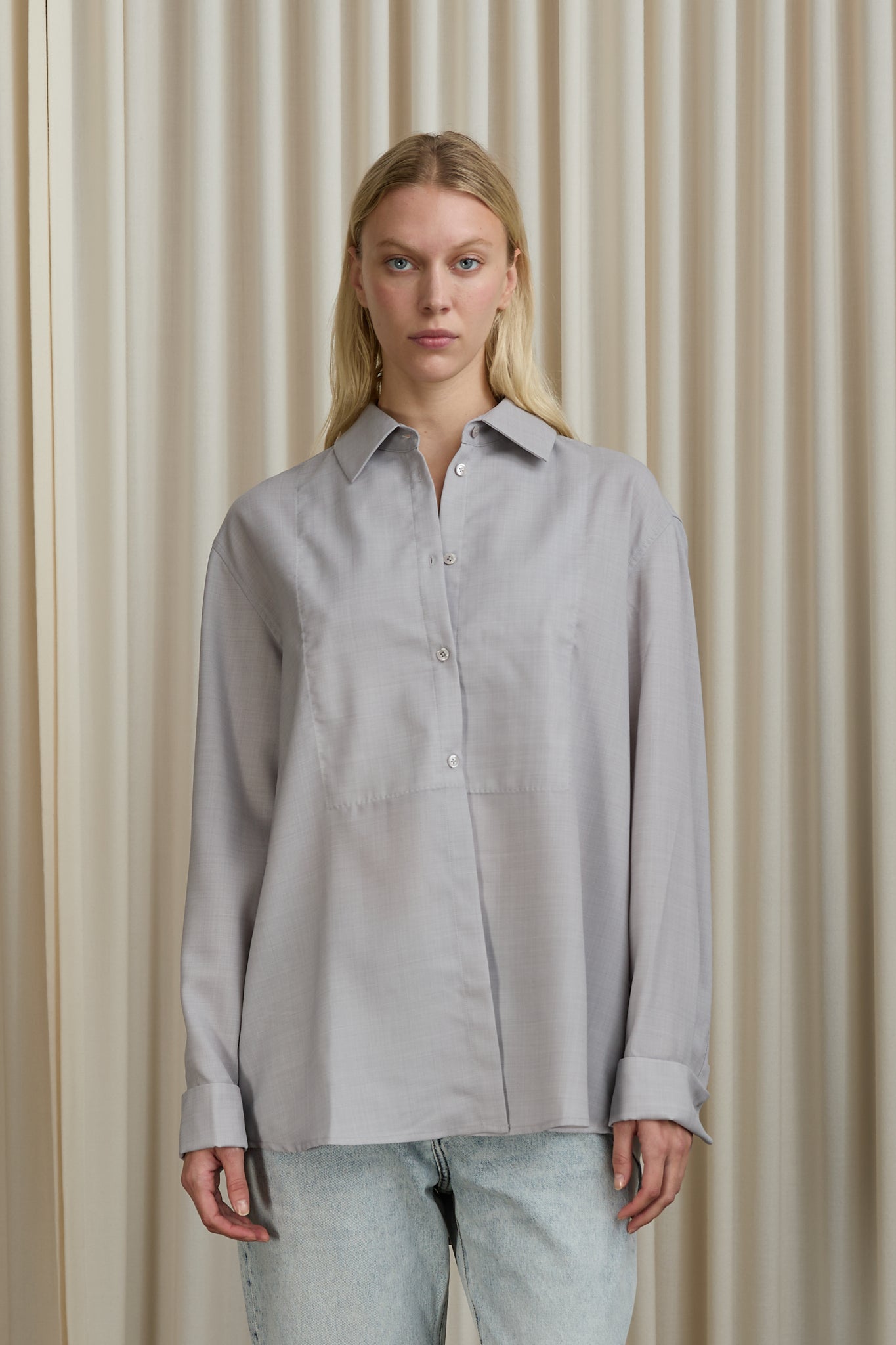 Chloé Bib Button Down in Grey