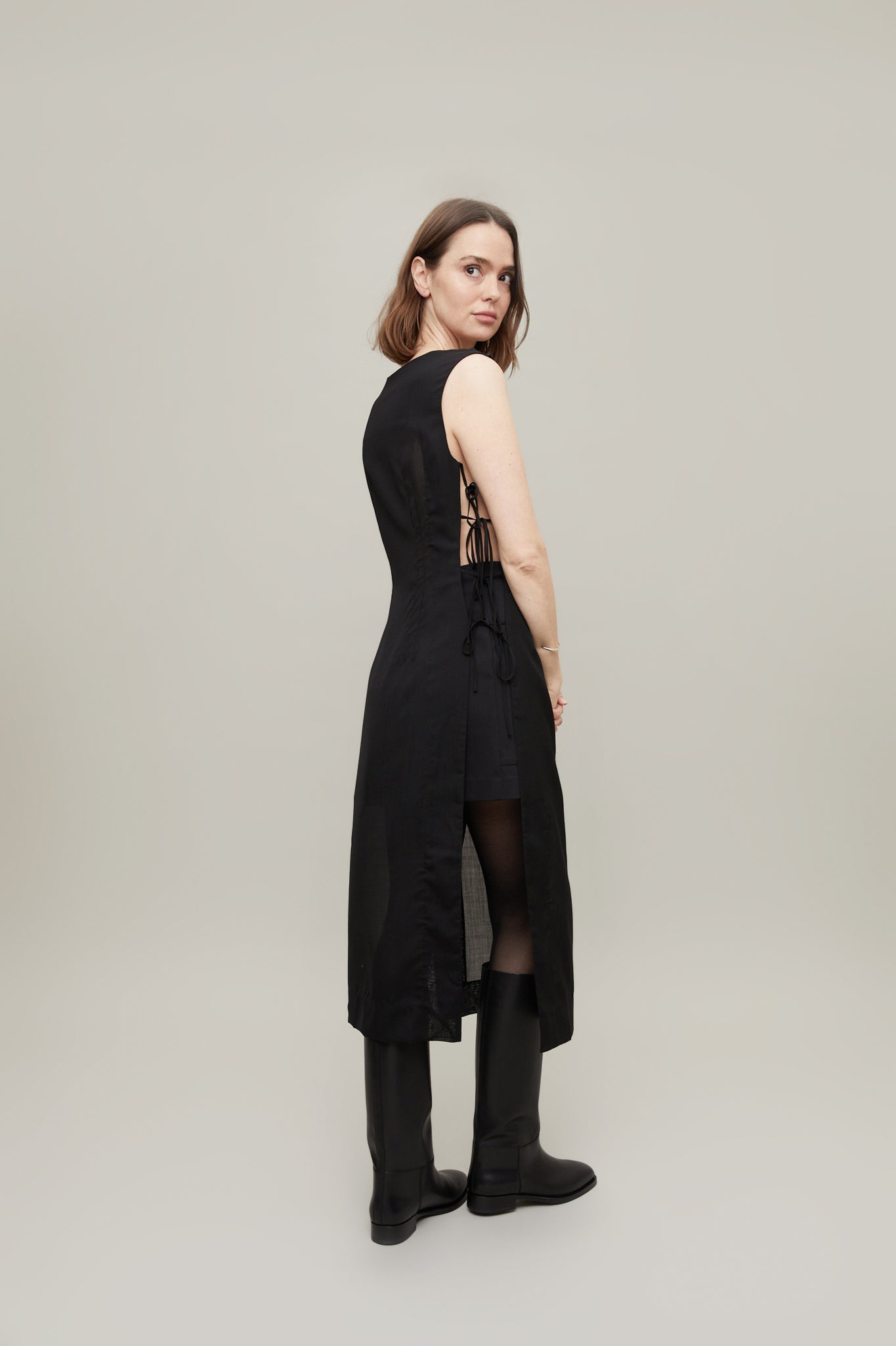 Elizabeth Vest Dress in Black Black / M Elizabeth Vest Dress in Black Black / M