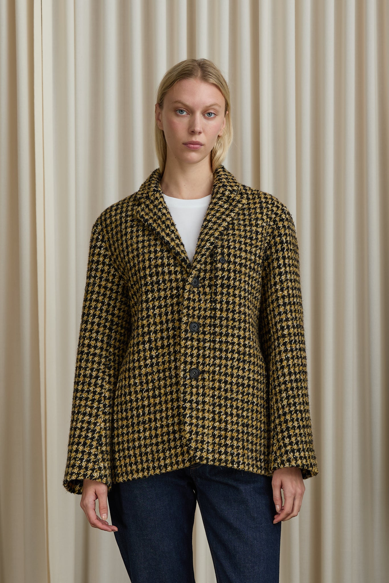 James Jacket in Gold Houndstooth