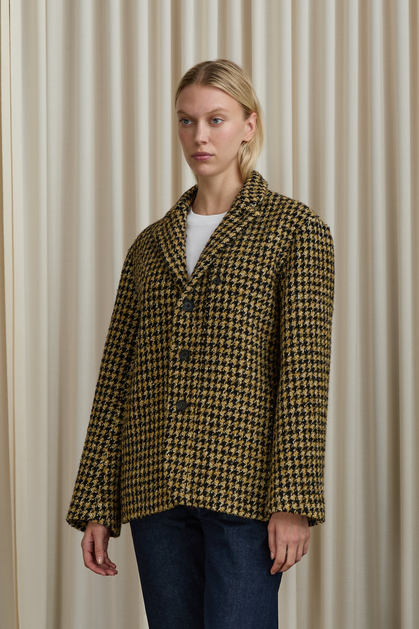 James Jacket in Gold Houndstooth