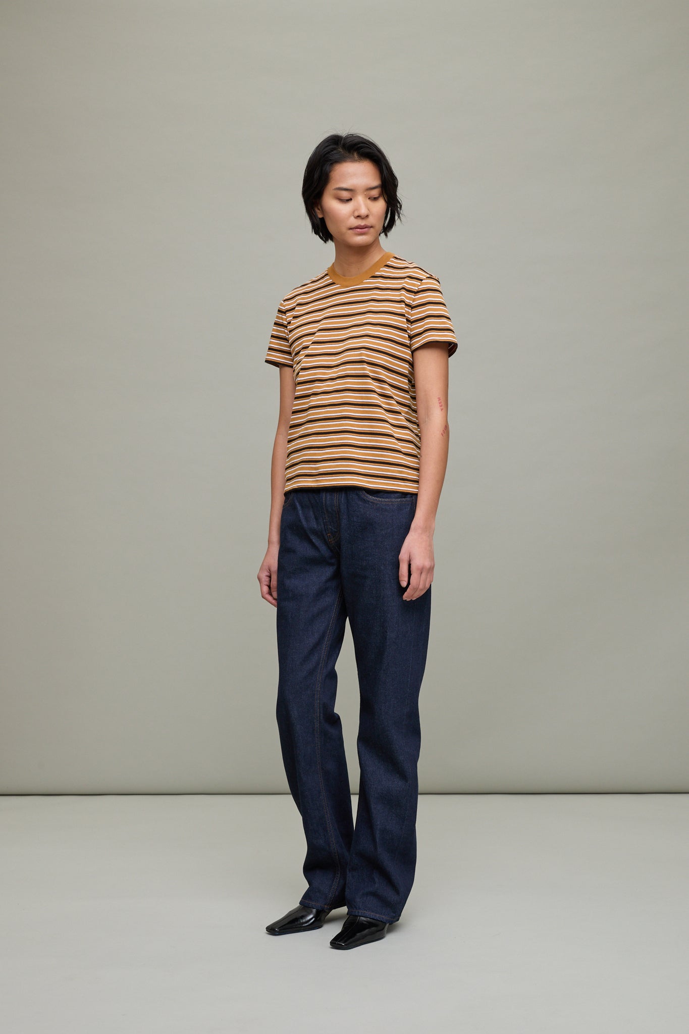 Kenzie T-Shirt in Gold Multi Stripe