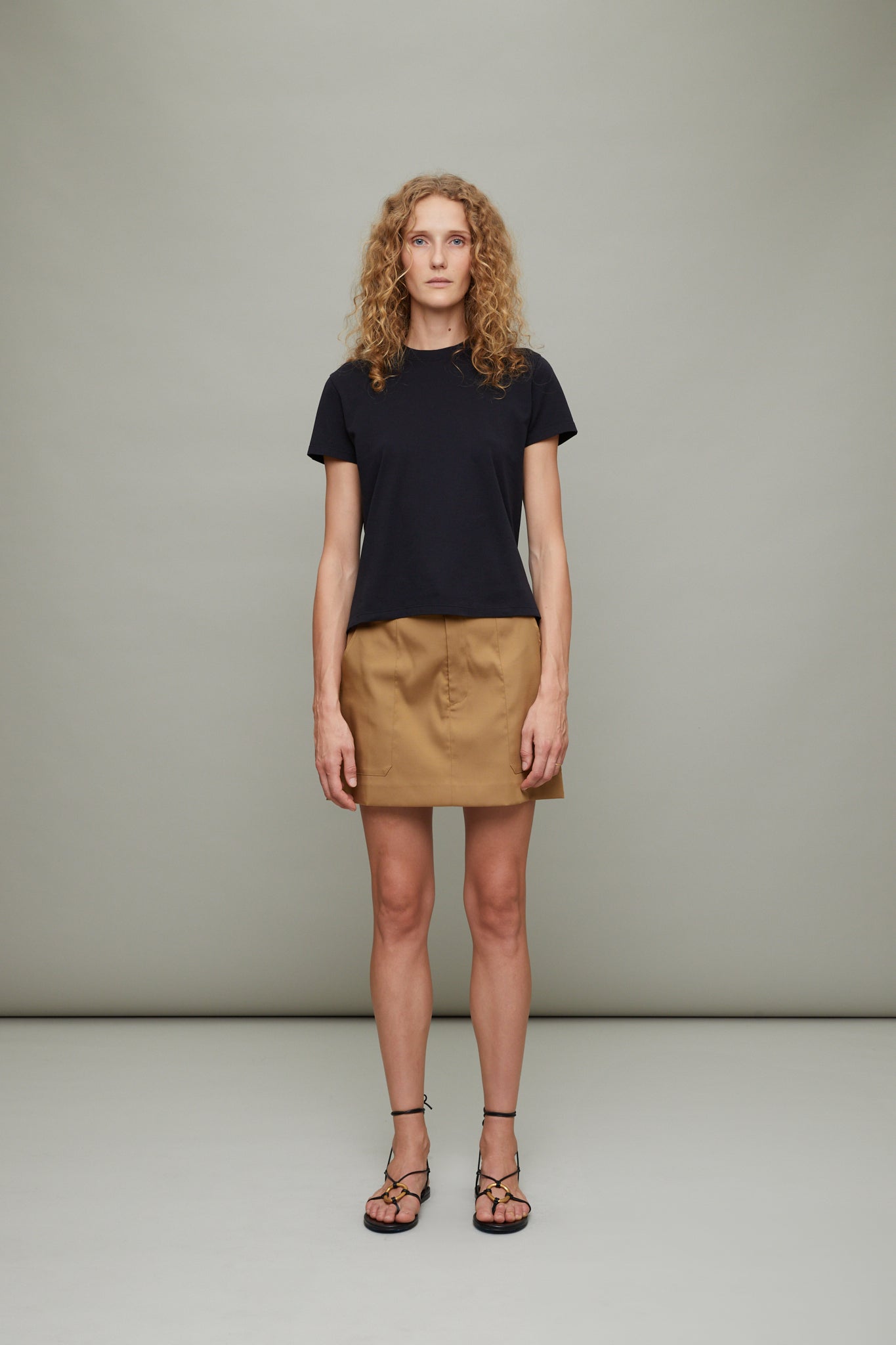 Knox Patch Pocket Mini Skirt in Camel