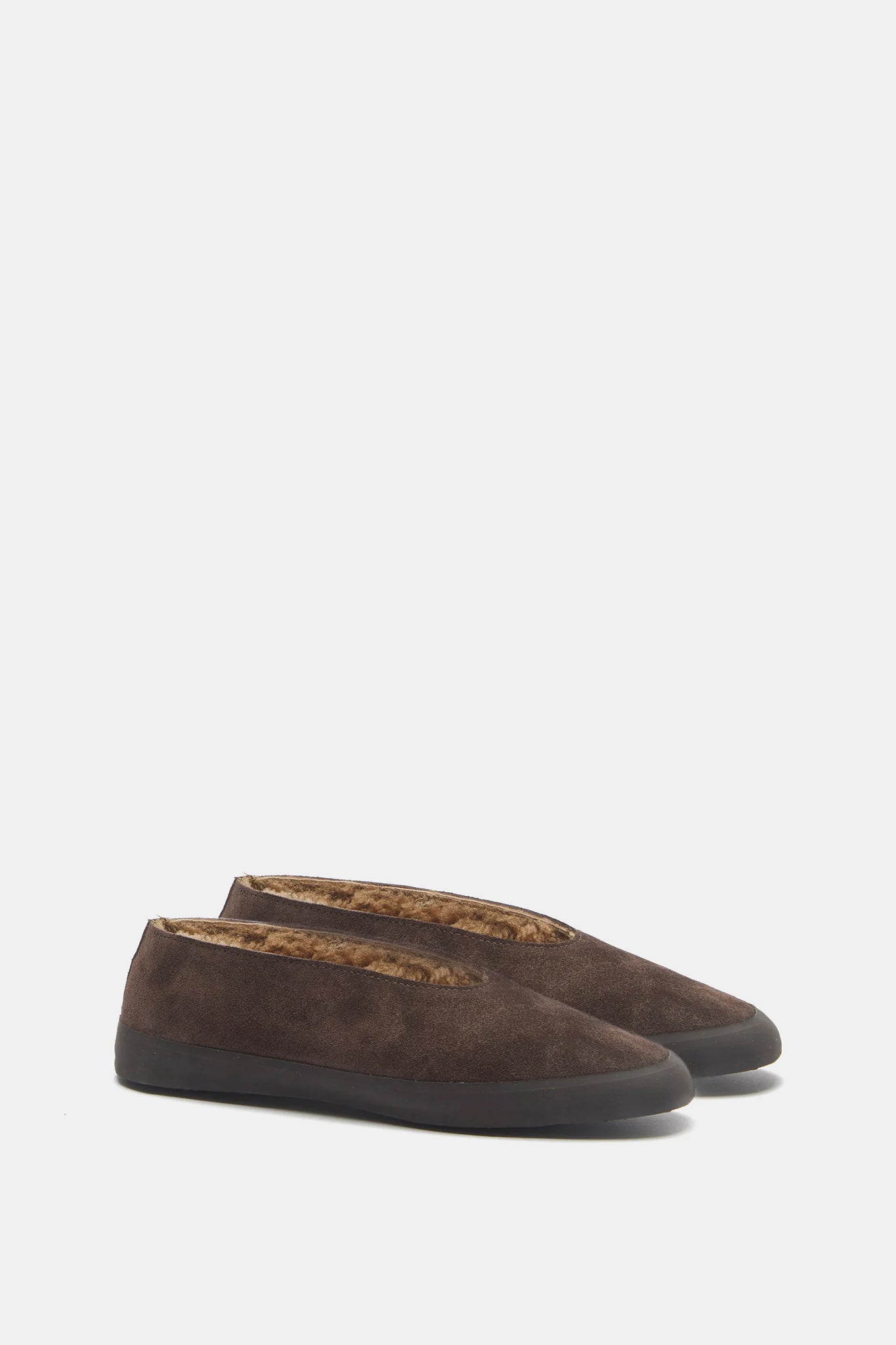 Apres Ski Shearling Flats in Brown