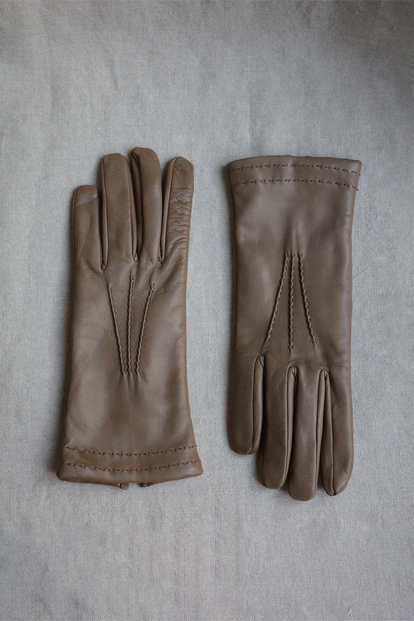 Nan Leather Gloves in Brown