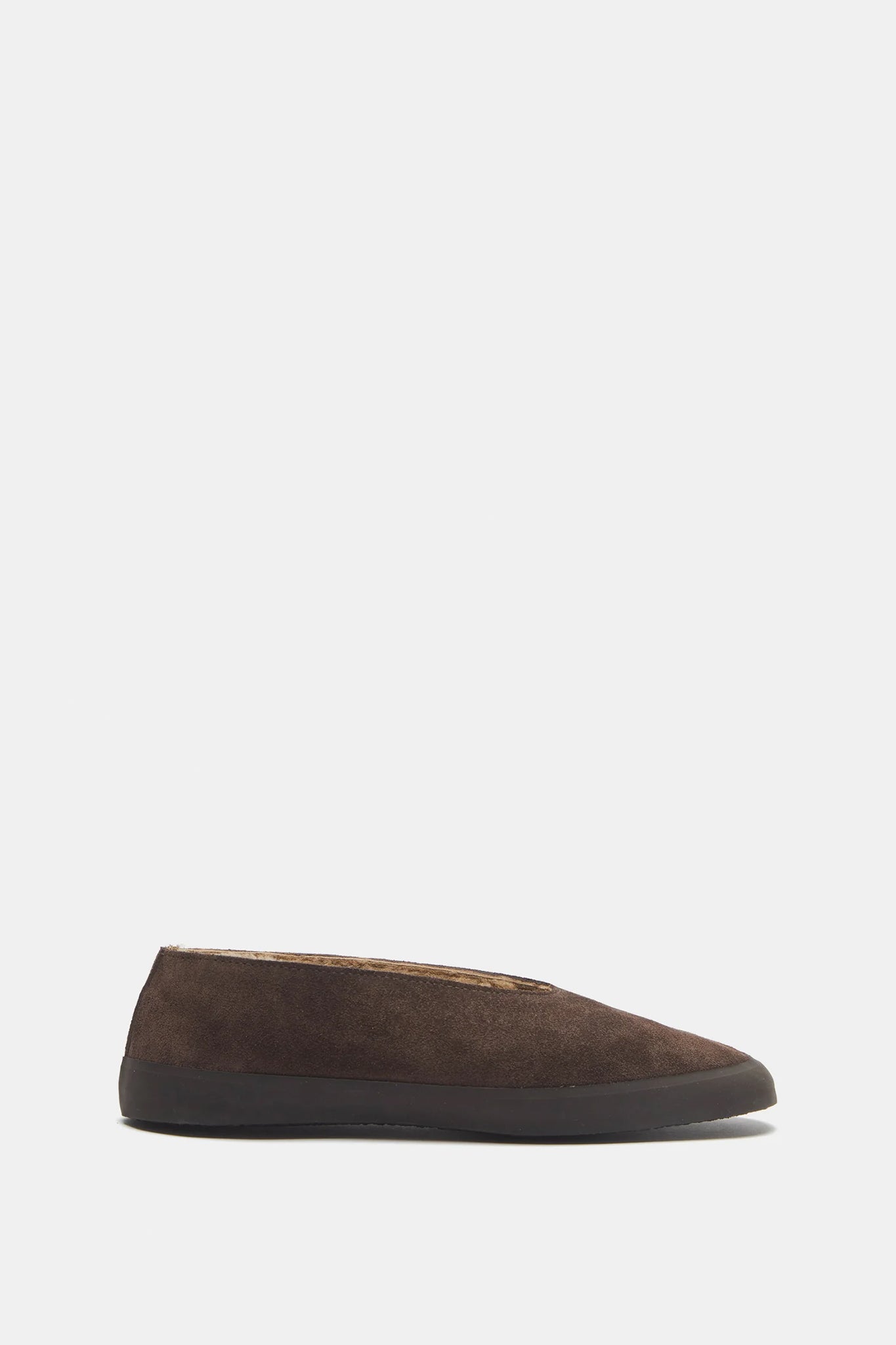 Apres Ski Shearling Flats in Brown