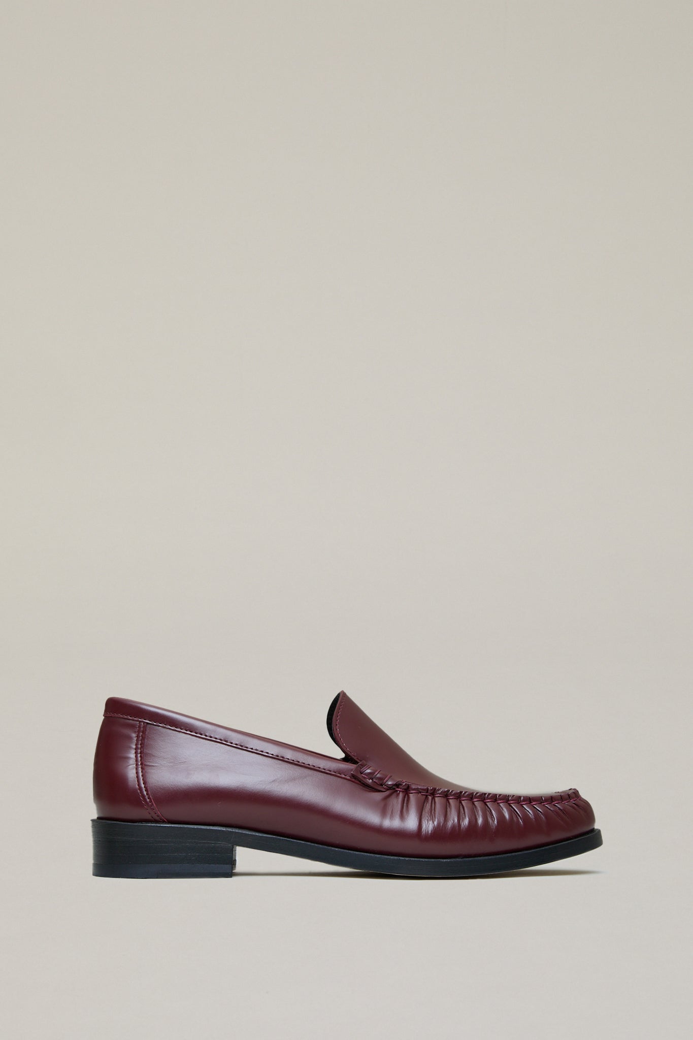 Model 67 Ruched Loafer in Bordeaux