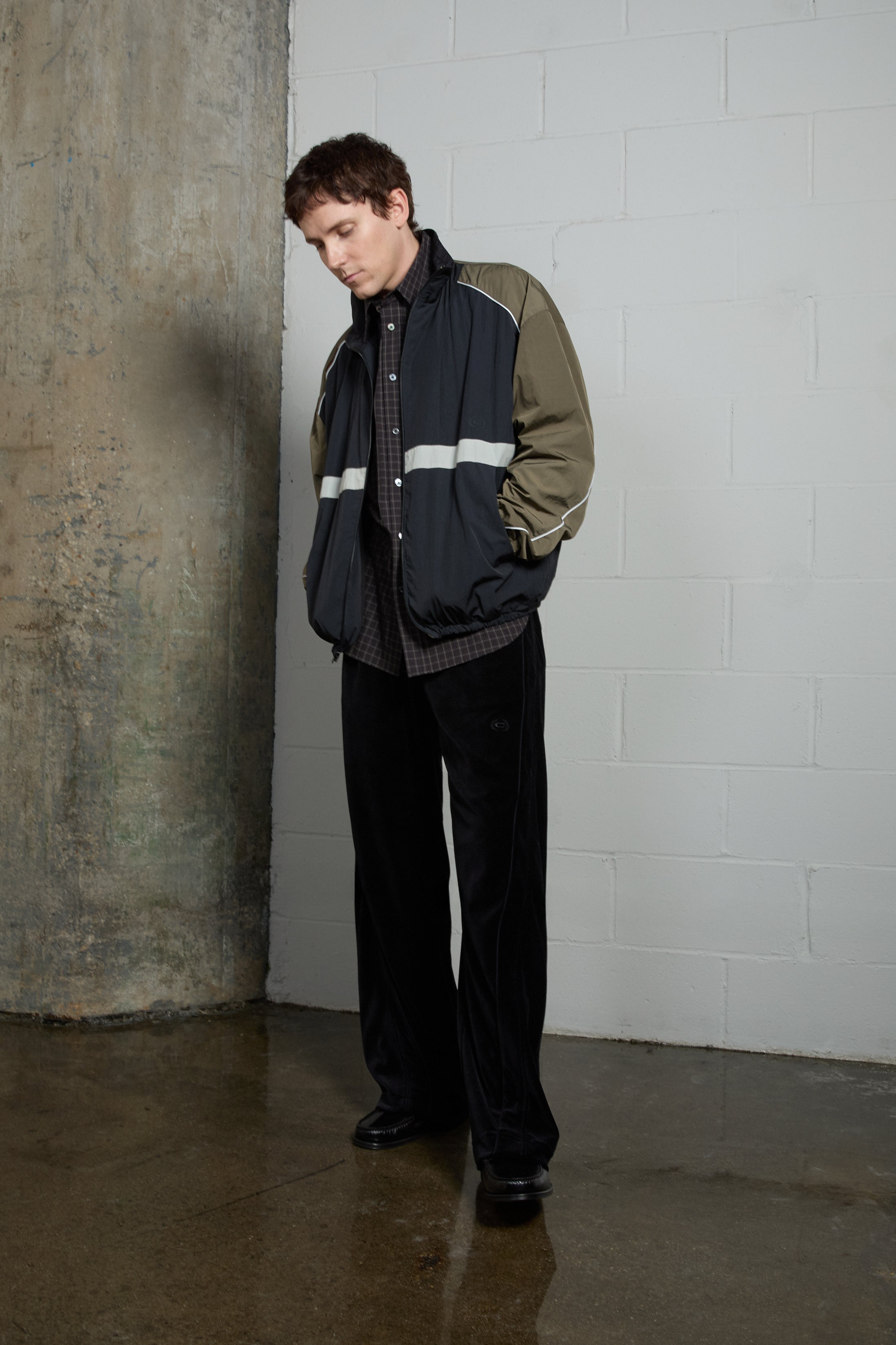 Shift Velvet Track Pants in Black