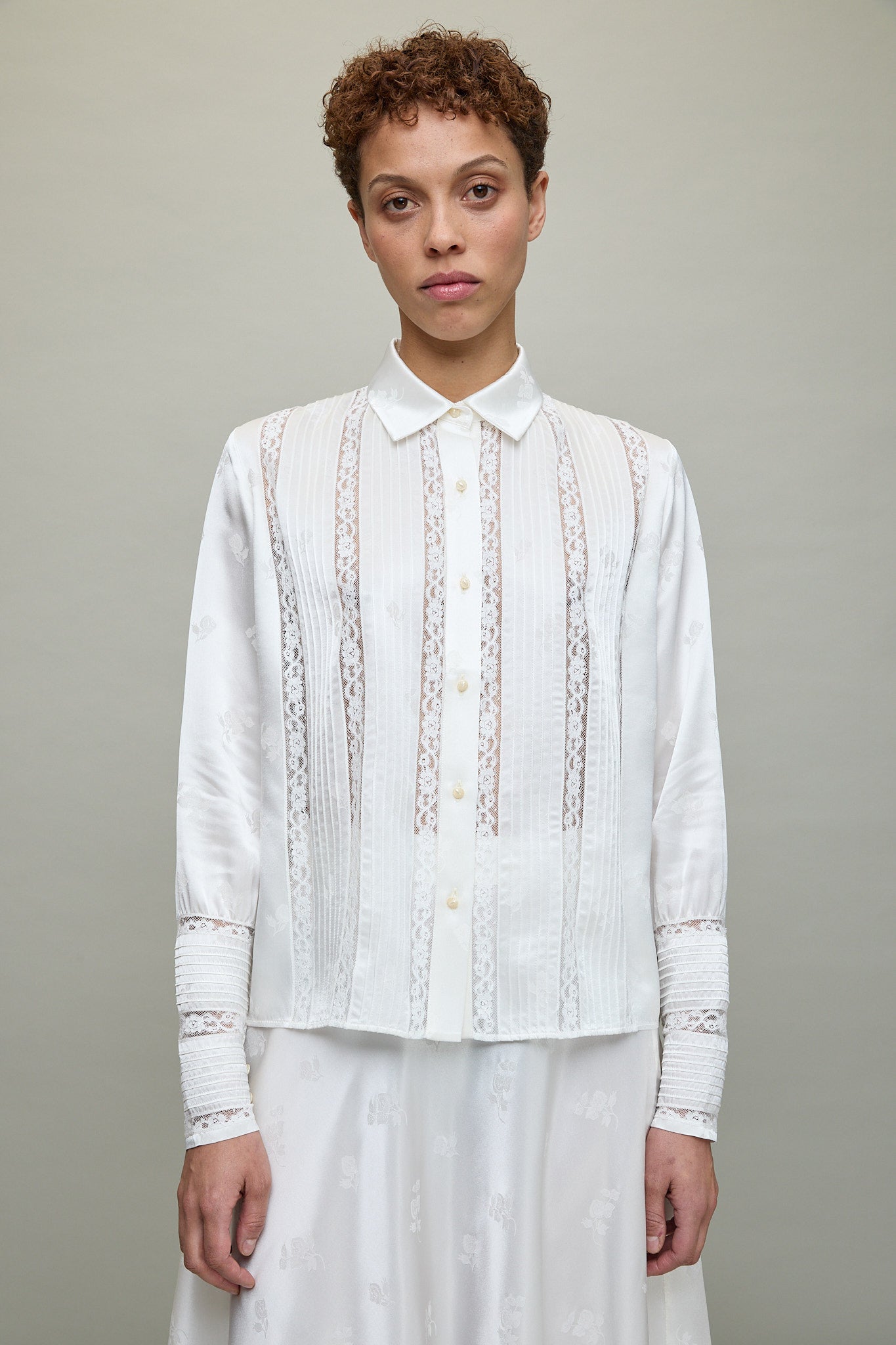 Siena Jacquard Shirt in Off-White