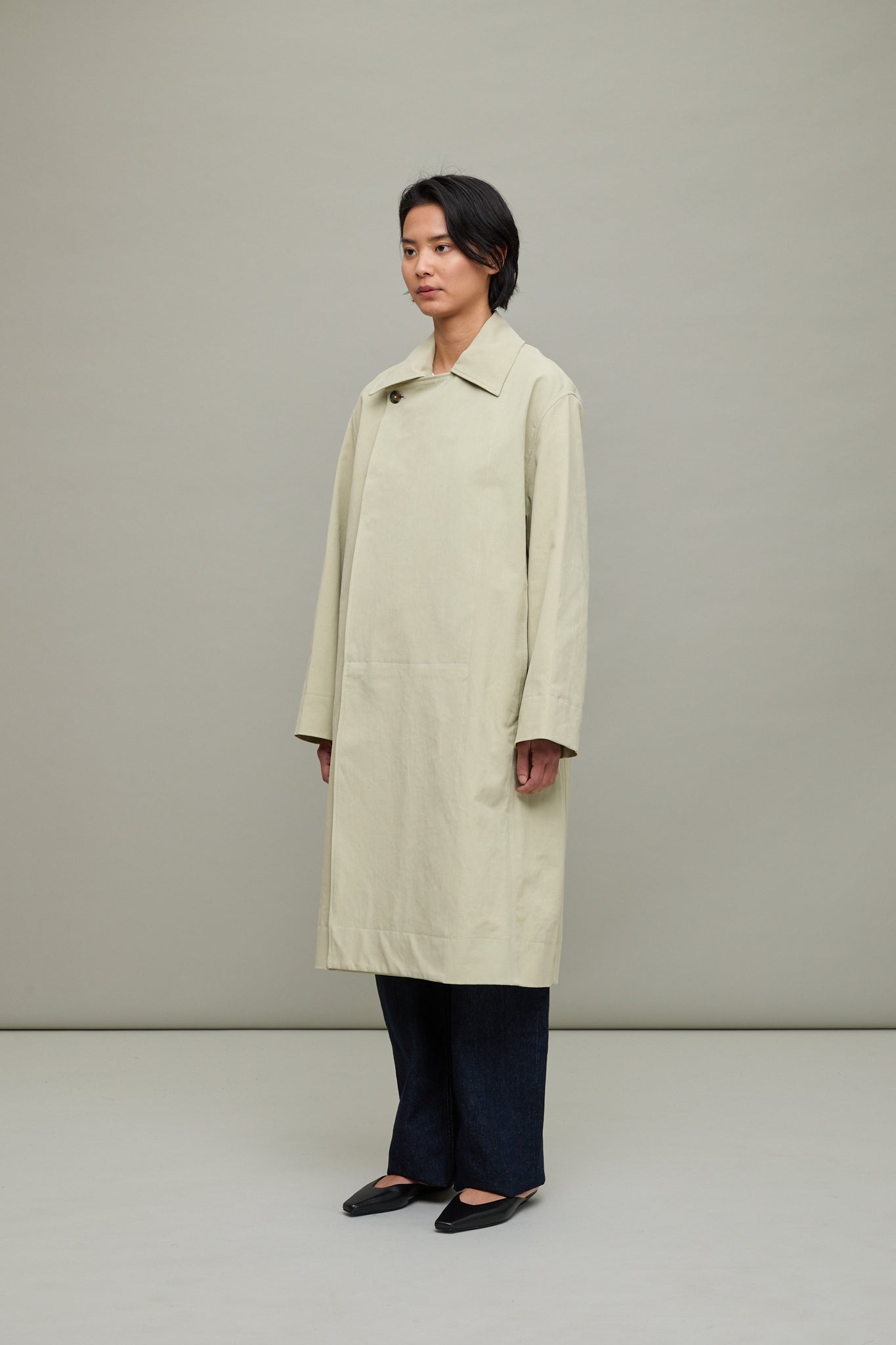 Alex Long Trench Coat in Green