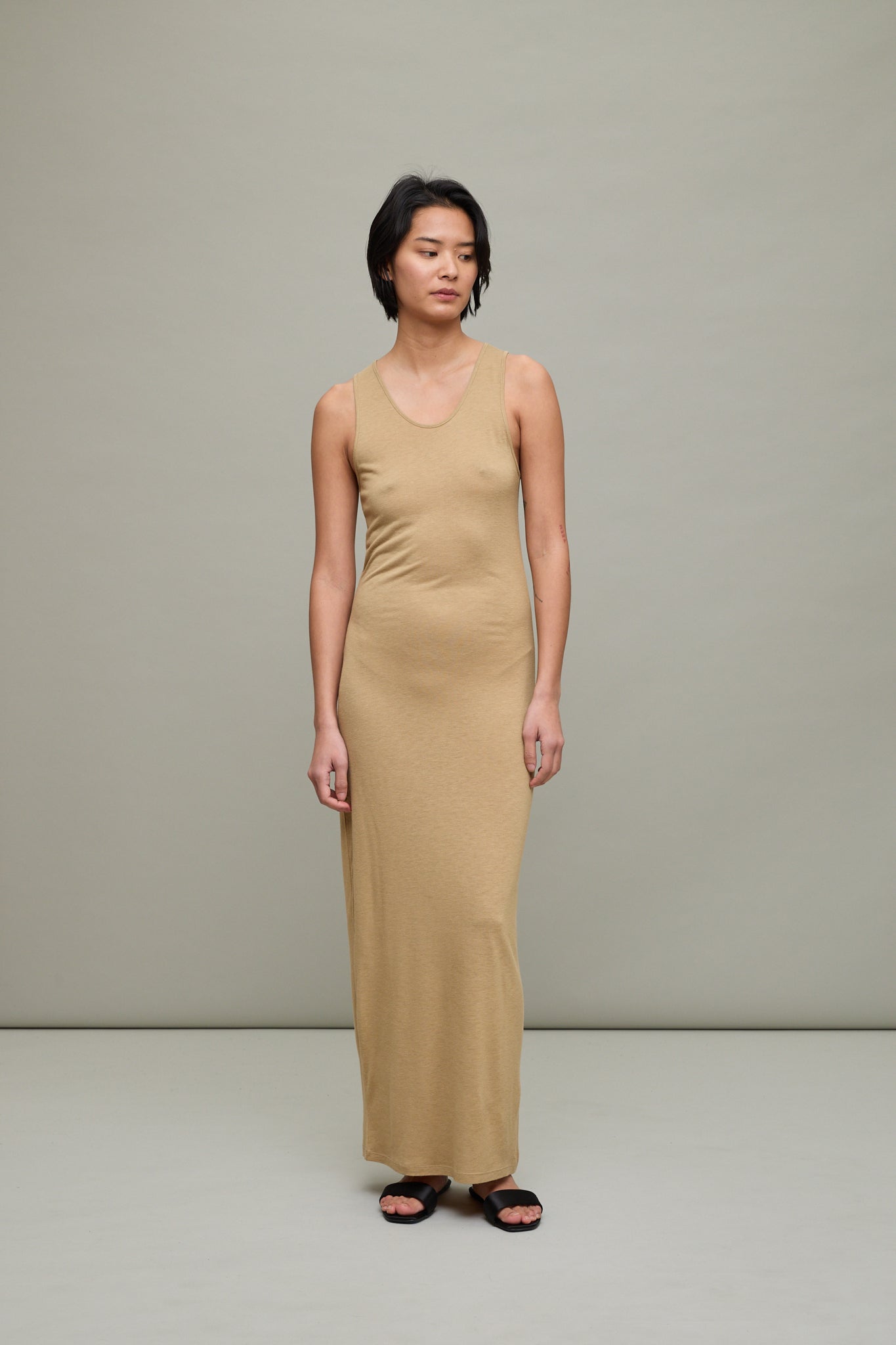 Myron Long Tank Dress in Tan